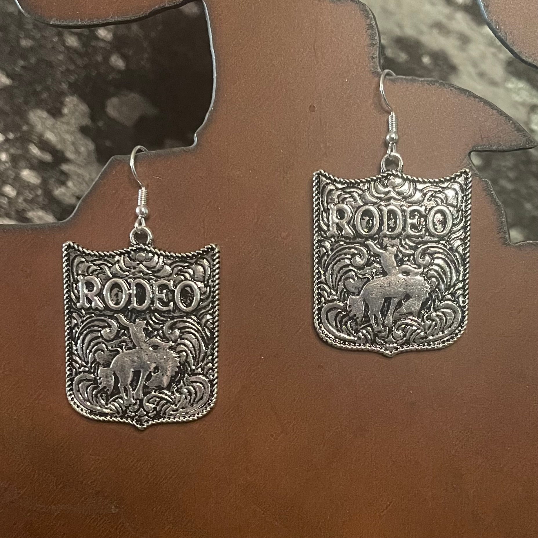 Silver-Tone Rodeo Dangle Earrings