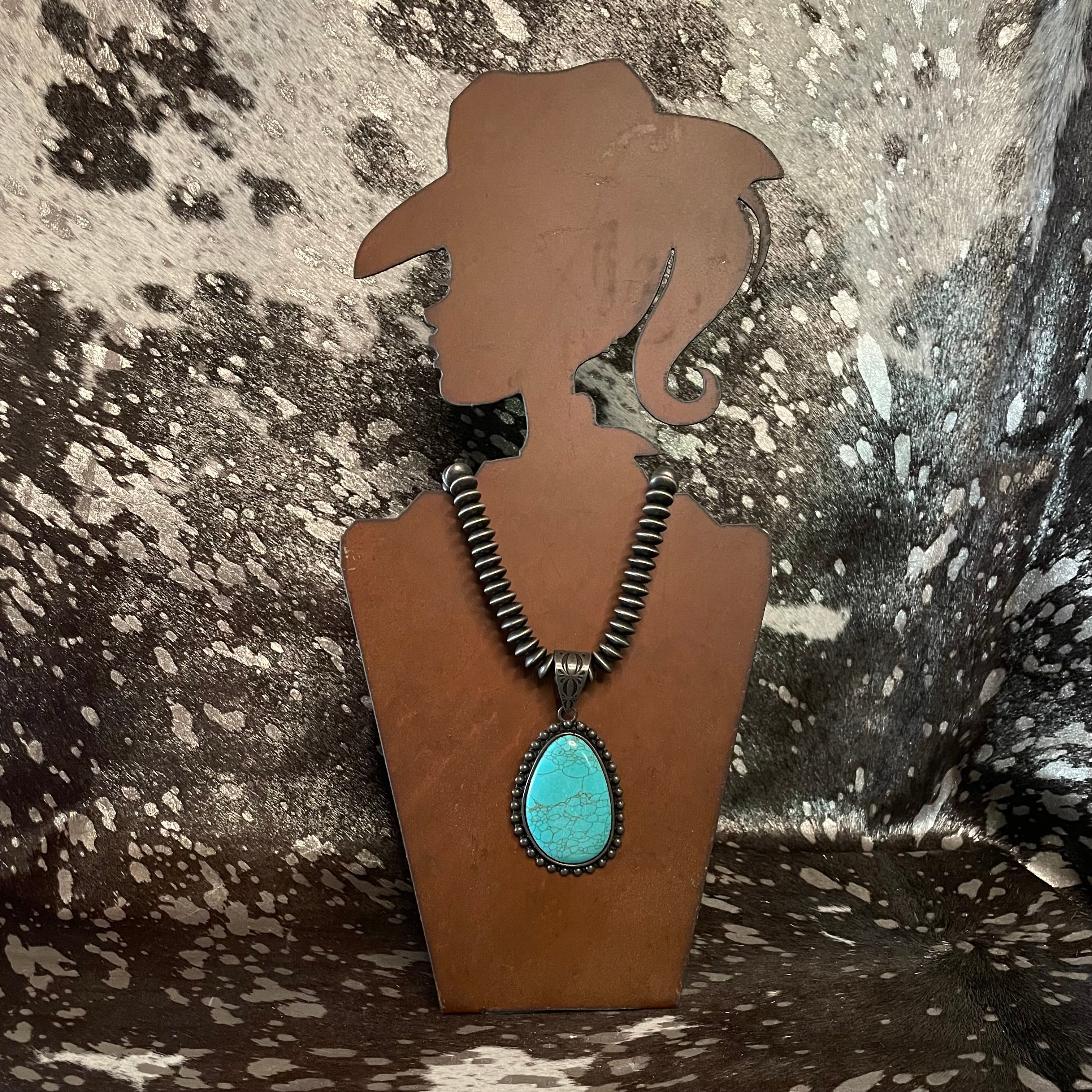Turquoise Teardrop Pendant Necklace