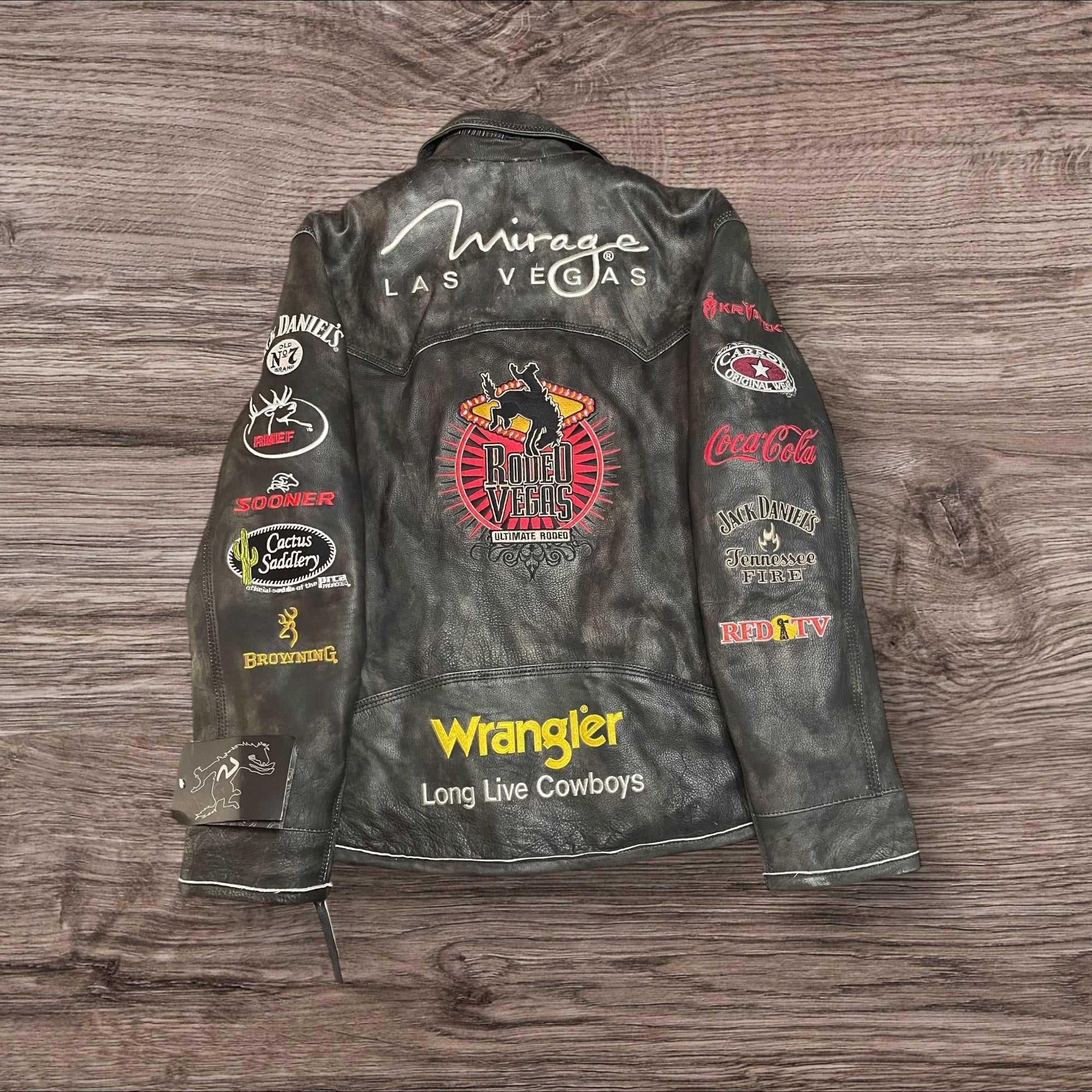 XLarge Limited Edition Rodeo Vegas Leather Jacket Dark Grey