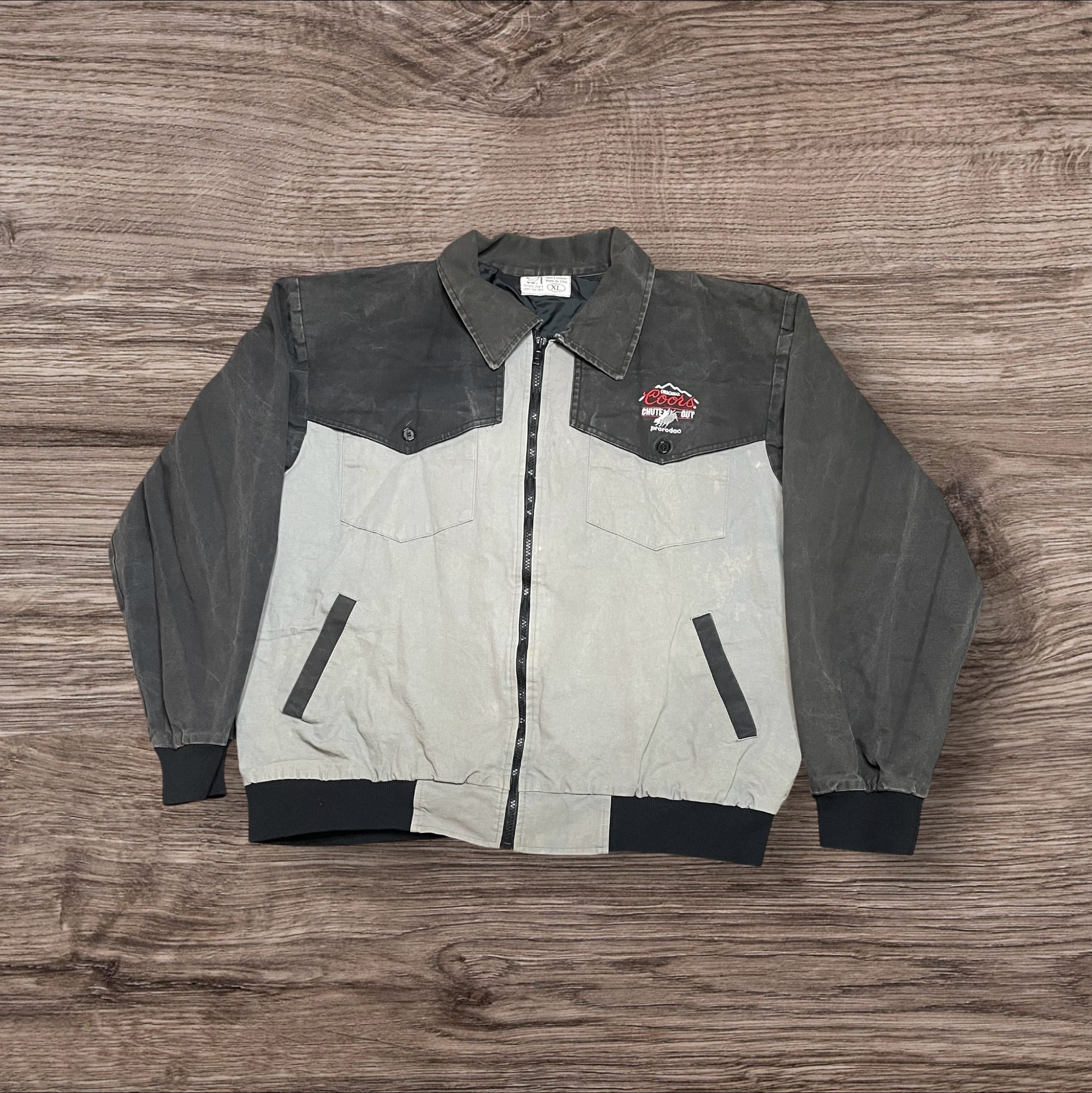 XLarge Vintage Coors Chute Out Pro Rodeo Canvas Bomber