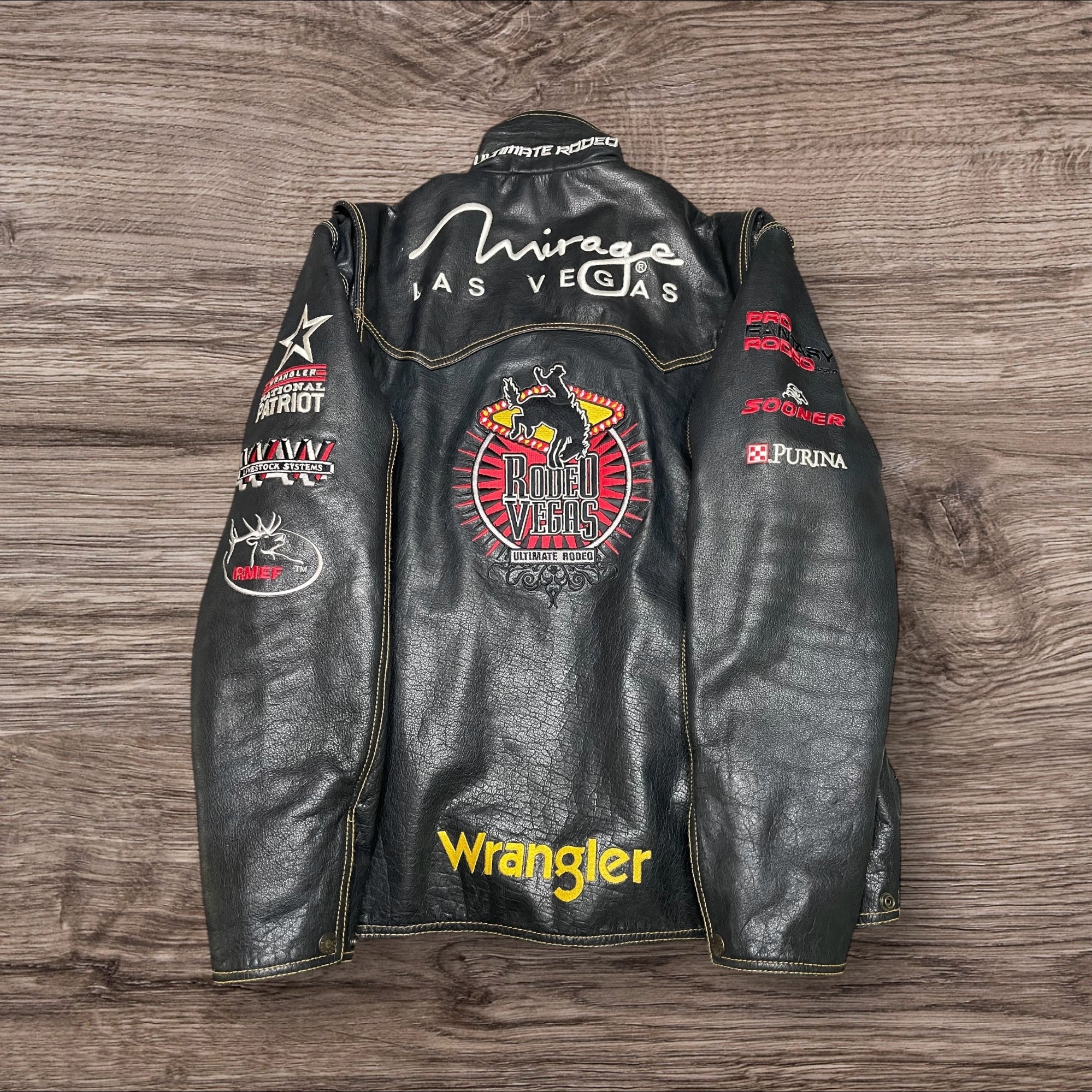 XLarge Limited Edition Rodeo Vegas Leather Jacket Black