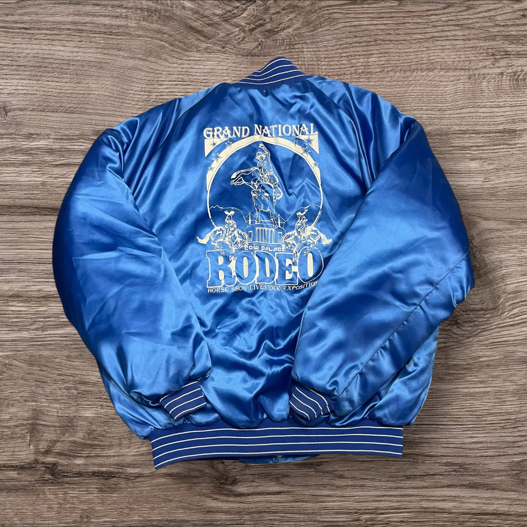 2XLarge Vintage Cow Palace Blue Satin Bomber
