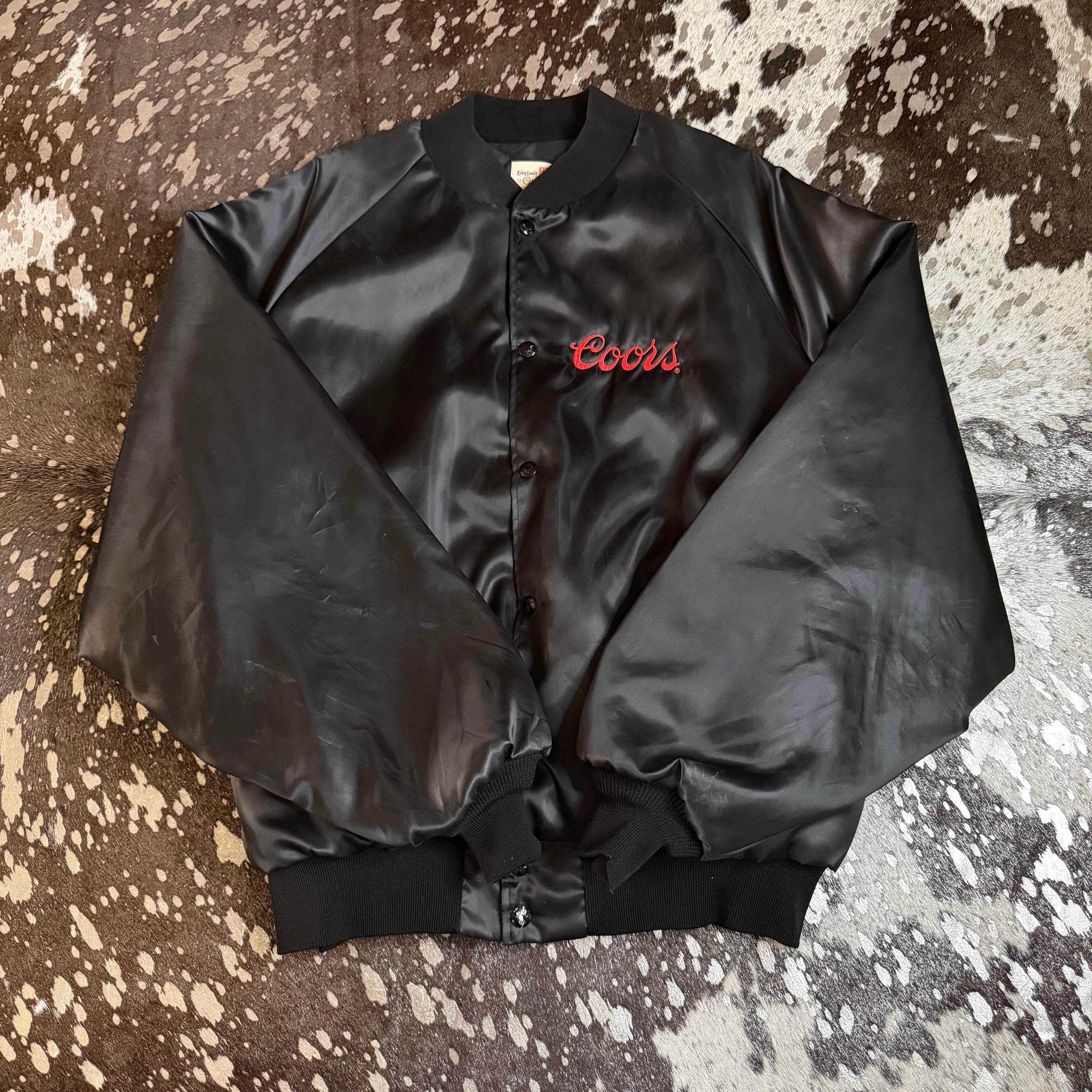 2XLarge Vintage Coors Chute Out Pro Rodeo Black Satin Jacket