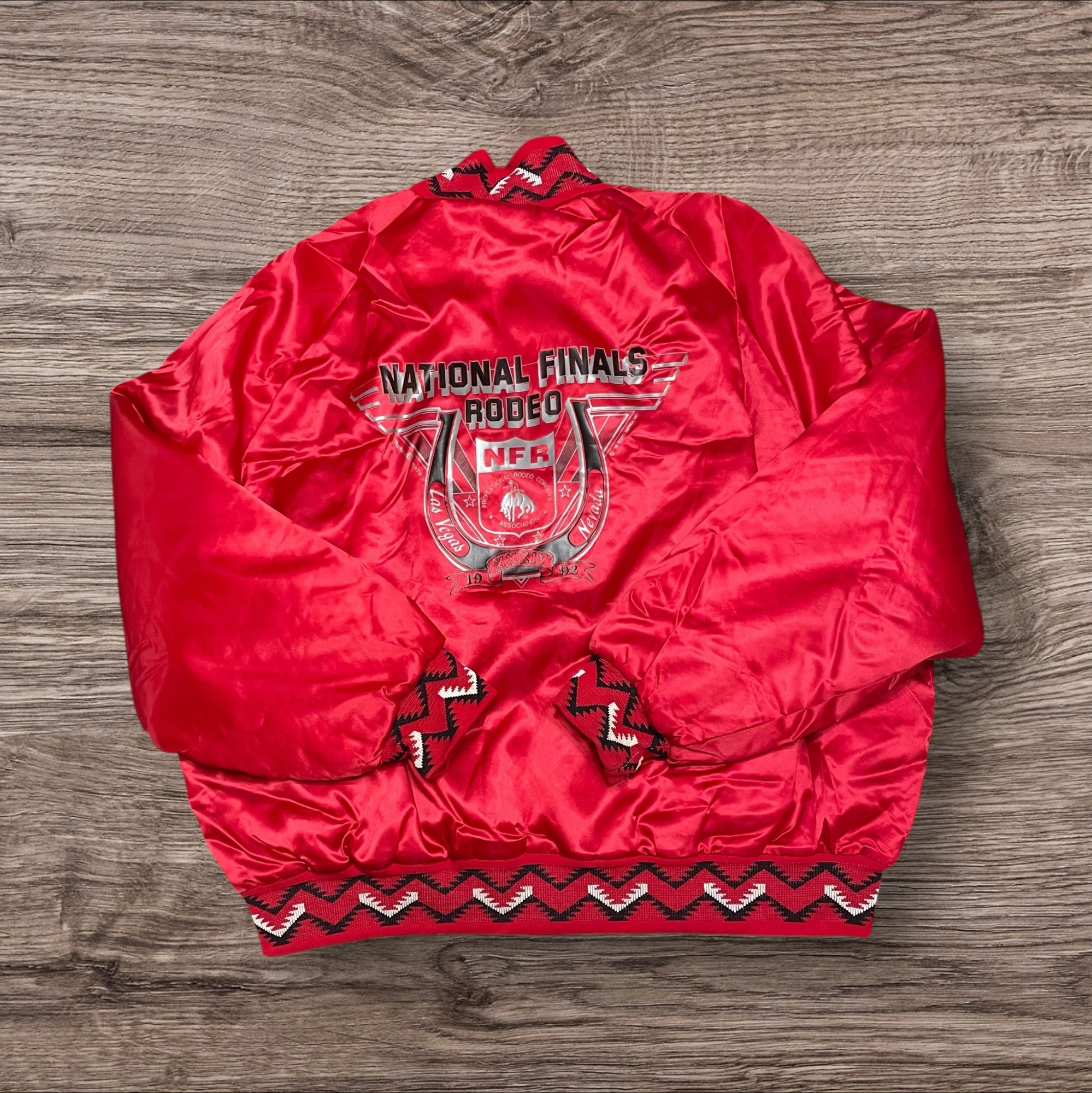 3XLarge Vintage 1992 NFR Red Satin Bomber