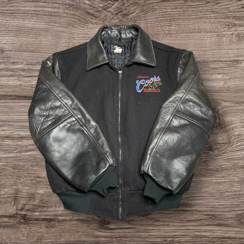 XLarge Vintage Coors Rodeo Wool & Leather Bomber