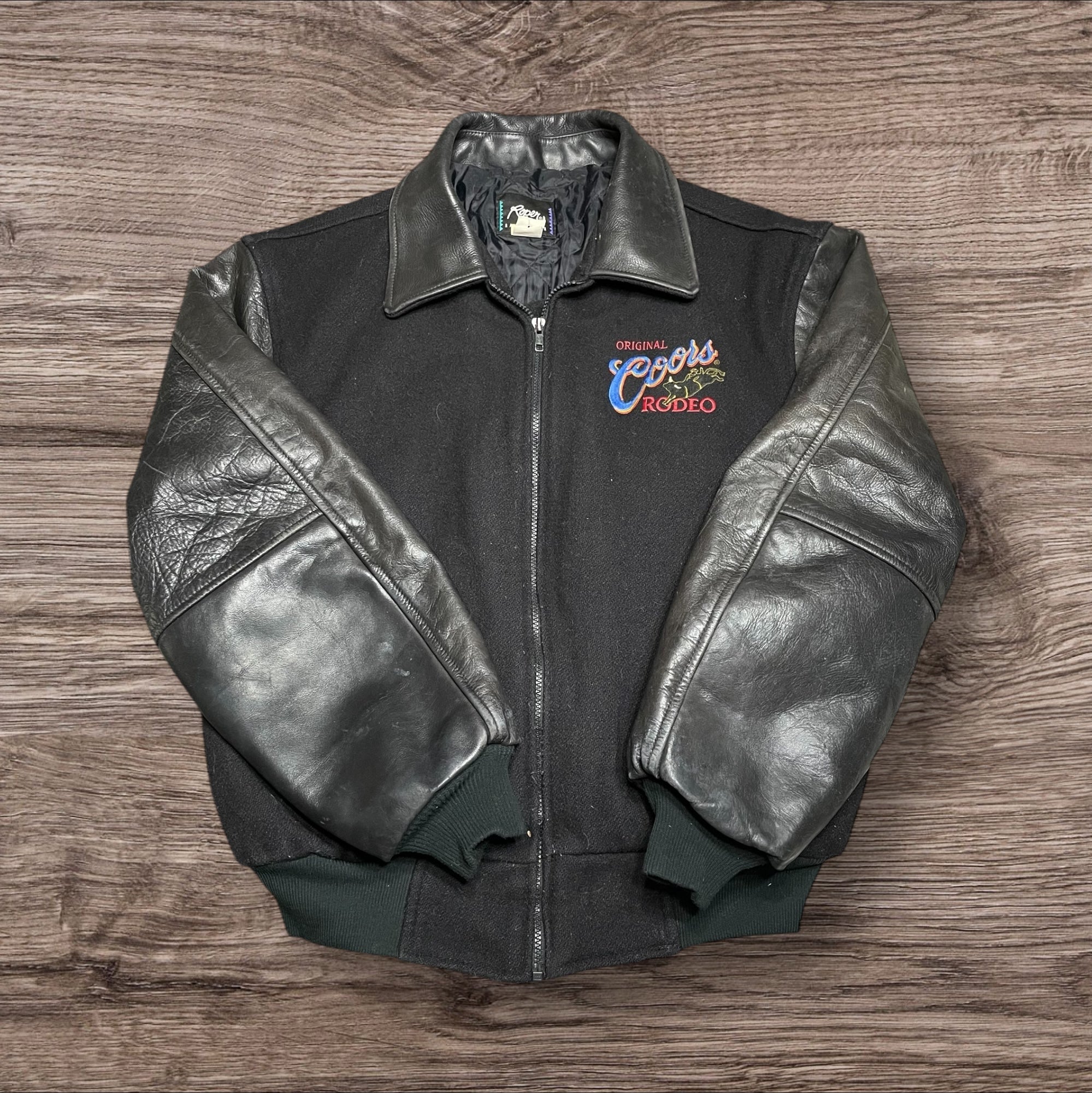 XLarge Vintage Coors Rodeo Wool & Leather Bomber