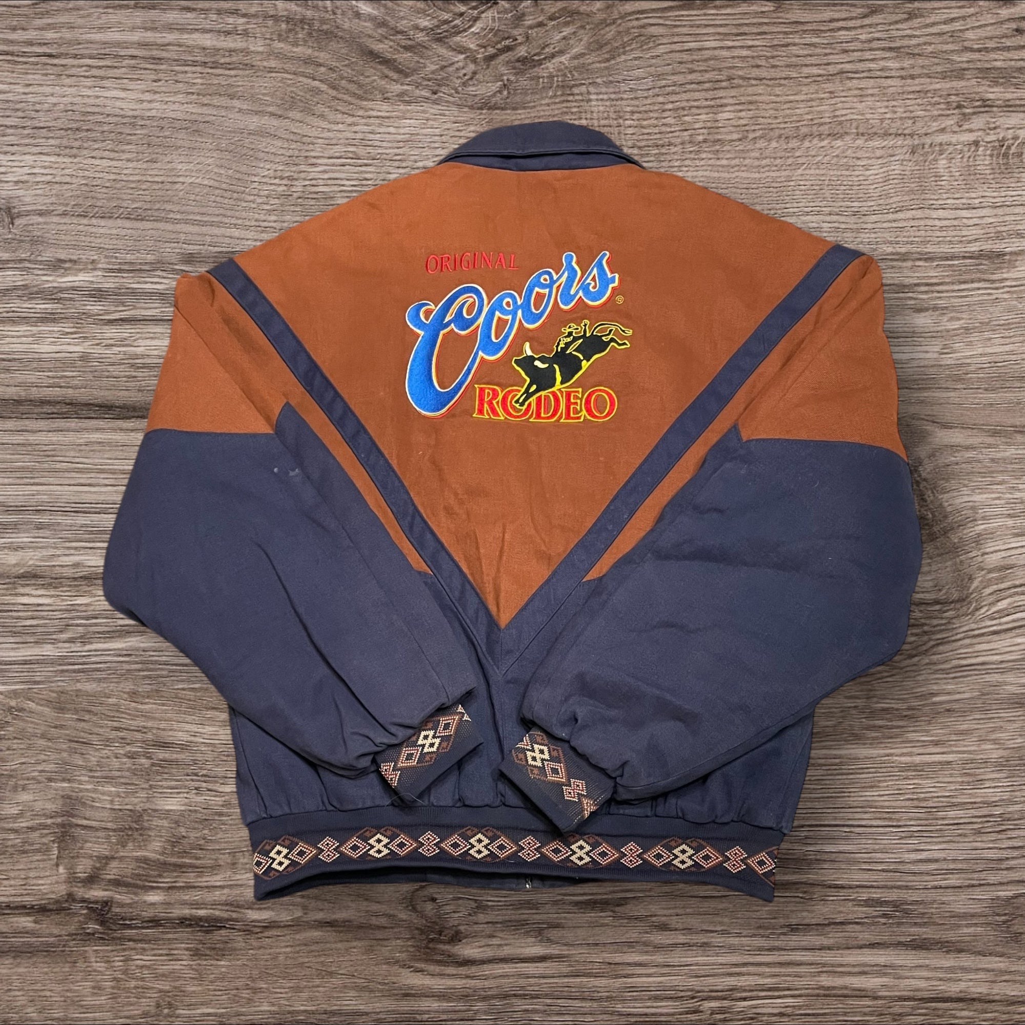 XLarge Vintage Coors Rodeo Aztec Bomber by Cripple Creek