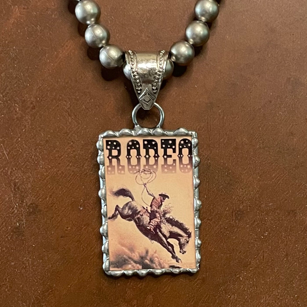 Vintage Style Rodeo Pendant Necklace