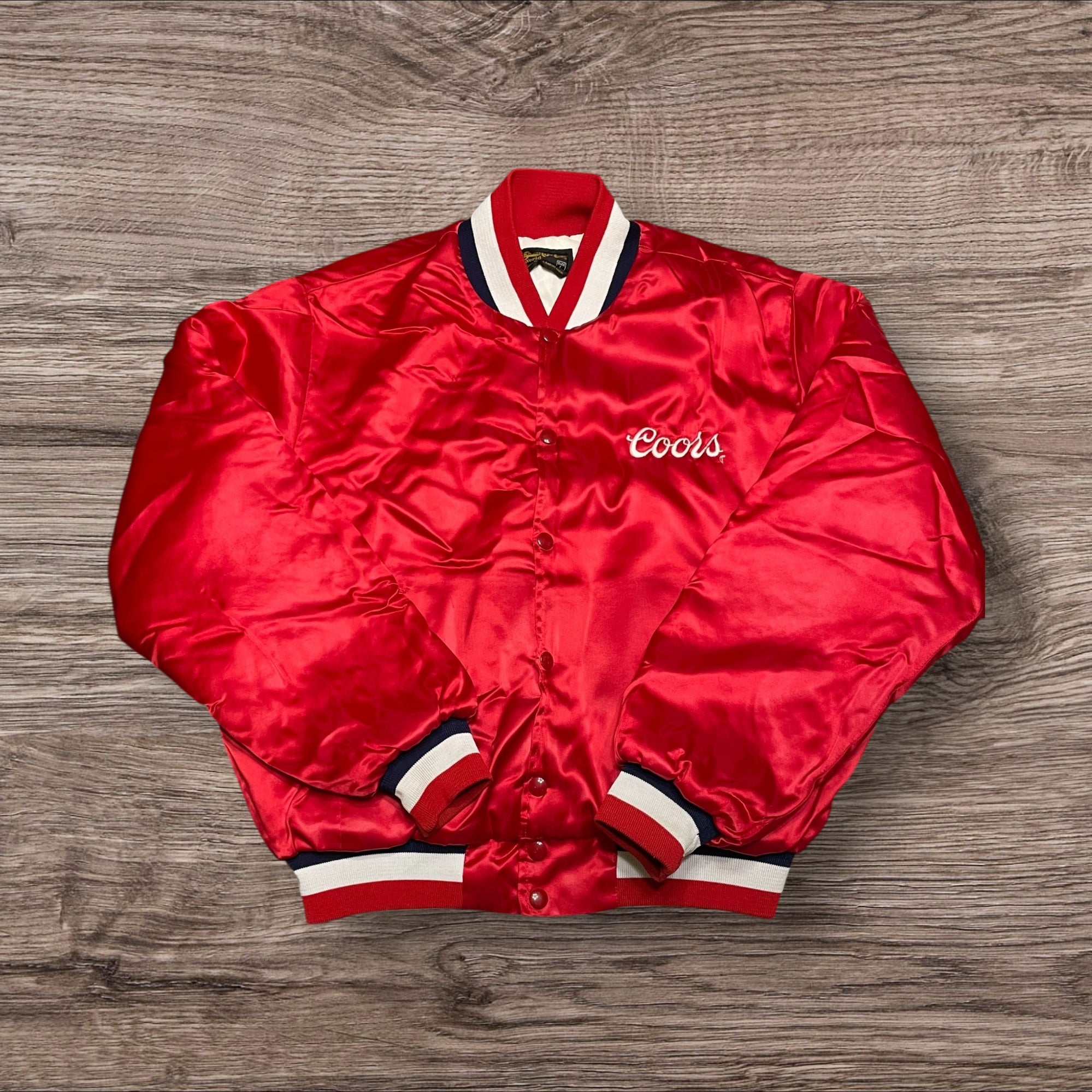 Large Vintage Coors Chute Out Pro Rodeo Satin Bomber