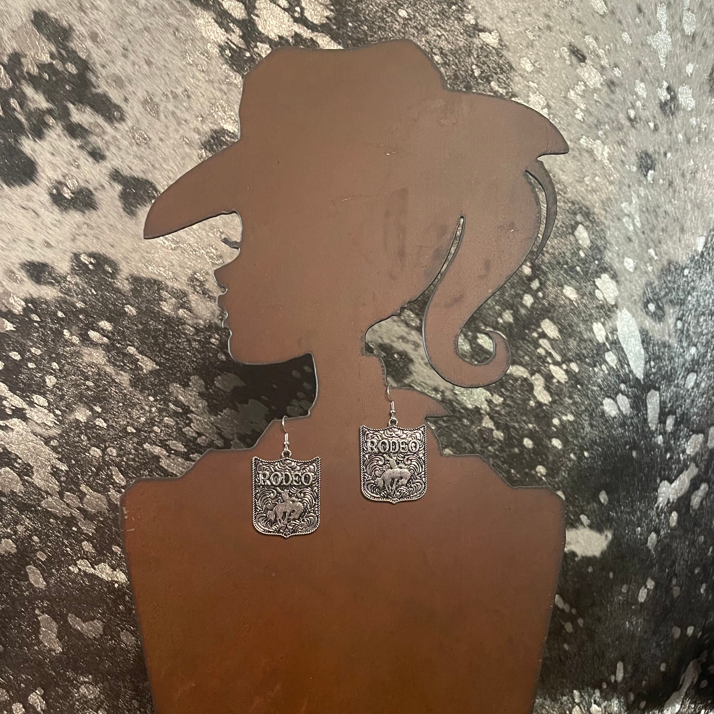 Silver-Tone Rodeo Dangle Earrings