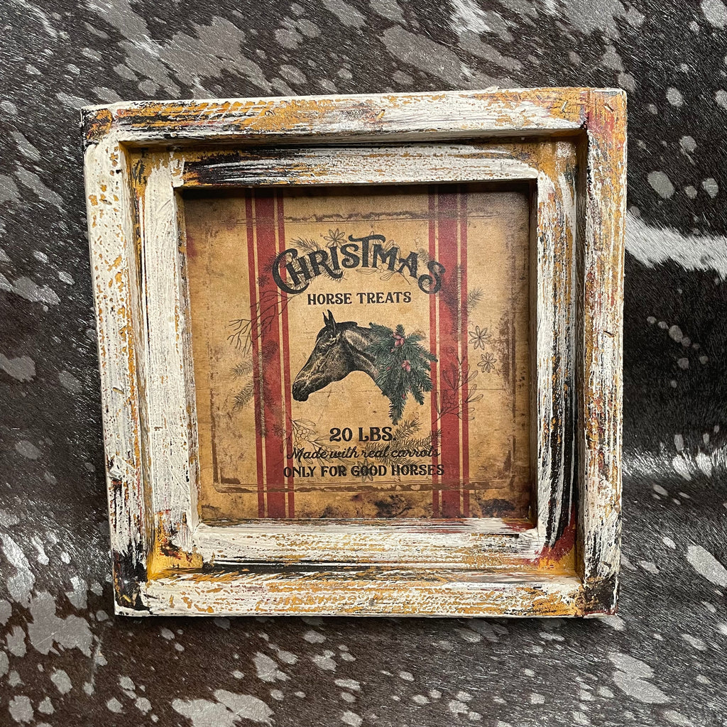 "Christmas Horse Treats" Square Framed Artwork