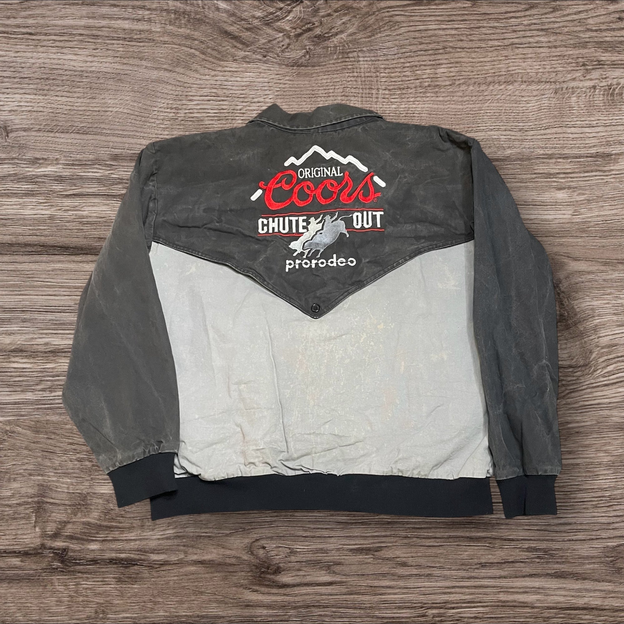 XLarge Vintage Coors Chute Out Pro Rodeo Canvas Bomber