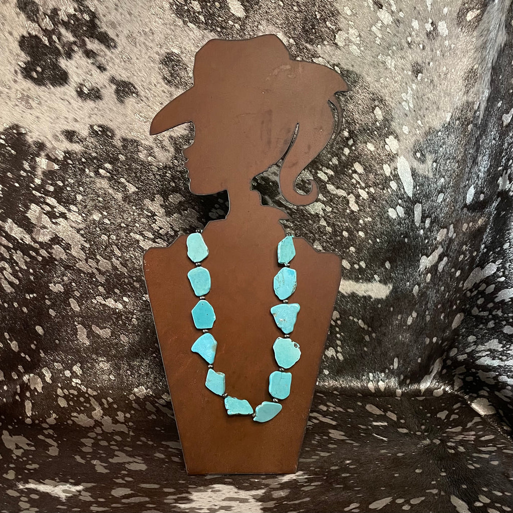 23" Faux Turquoise Nugget Necklace