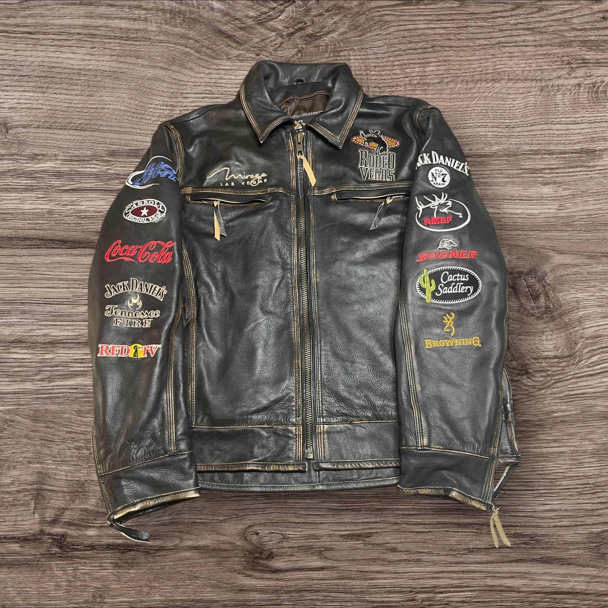 XLarge Limited Edition Rodeo Vegas Leather Jacket Dark Brown