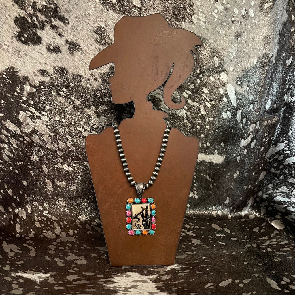 Multi-Stone Vintage Cowgirl Style Necklace