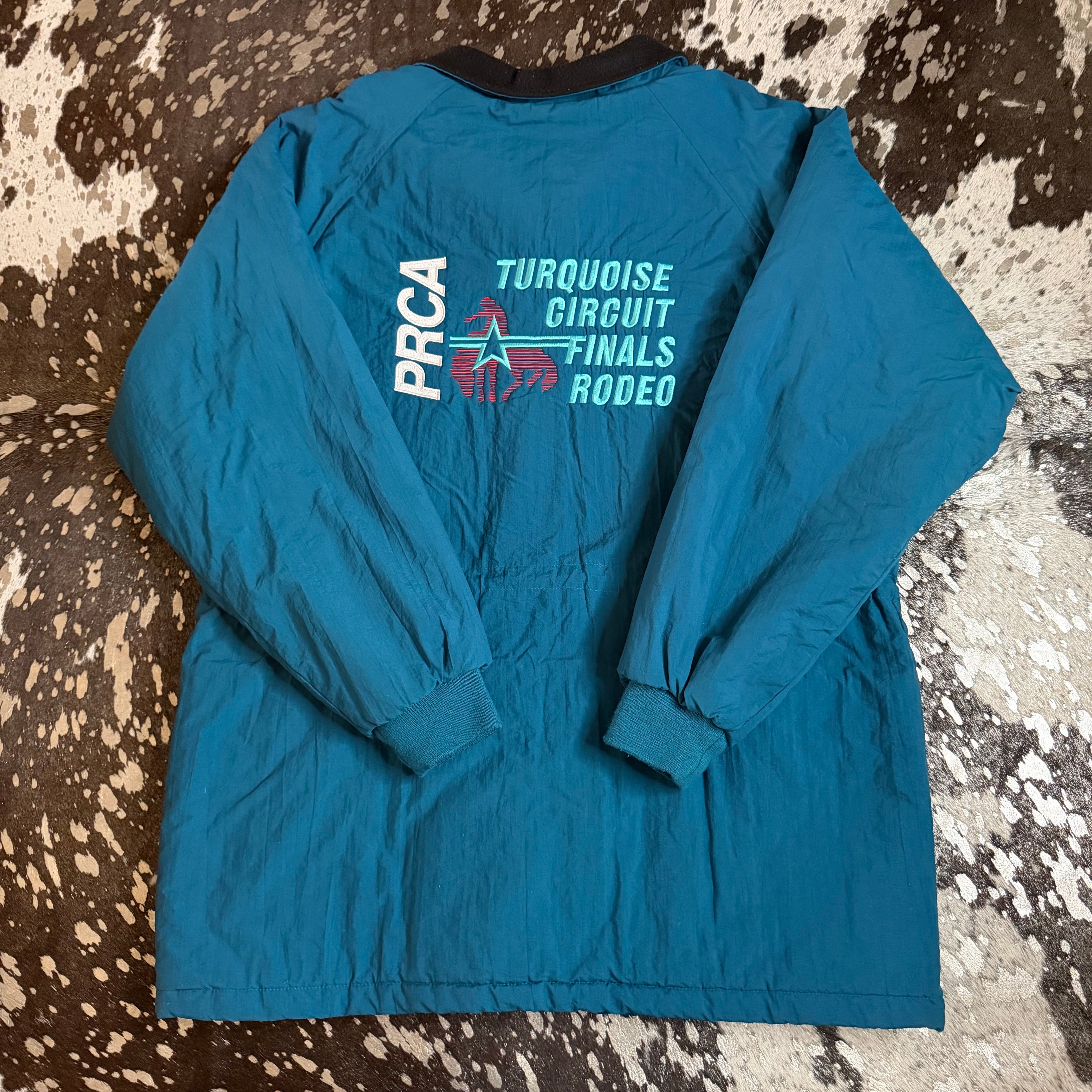 XL Vintage Turquoise Circuit Finals Rodeo Barn Jacket