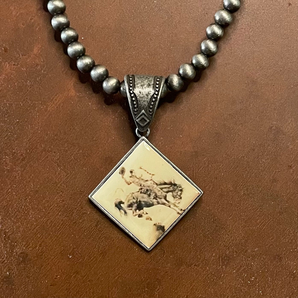 Vintage Style Diamond Cowboy Necklace