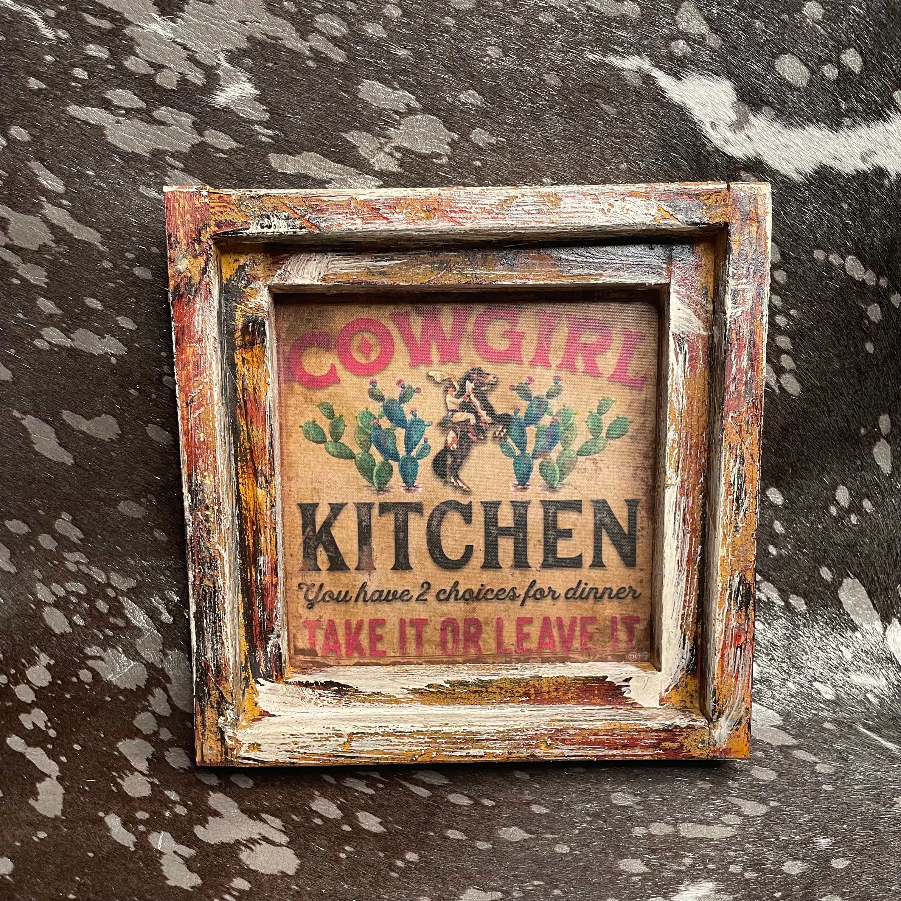 "Cowgirl Kitchen" Square Framed Artwork