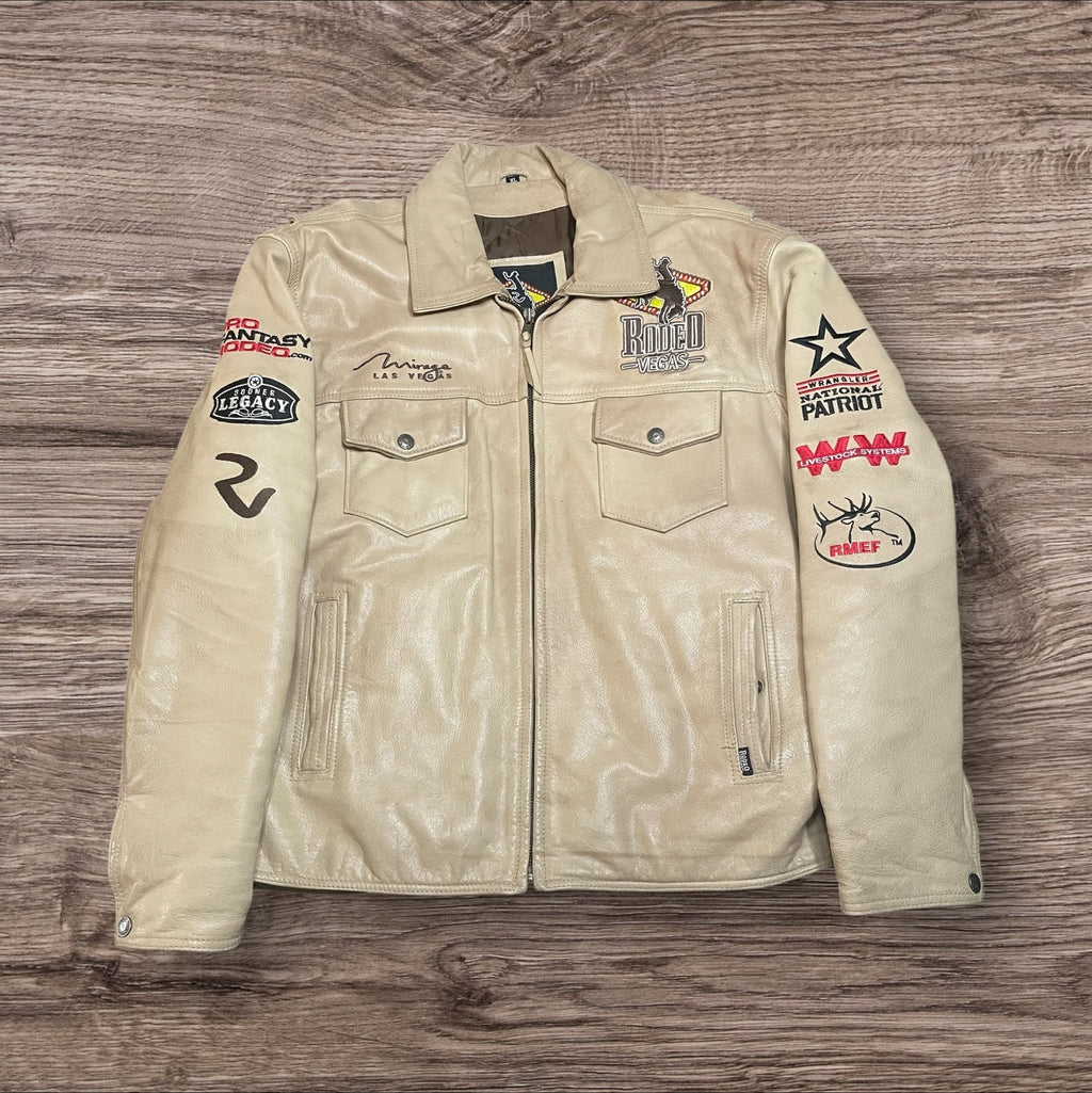 XLarge Limited Edition Rodeo Vegas Leather Jacket Light Sand