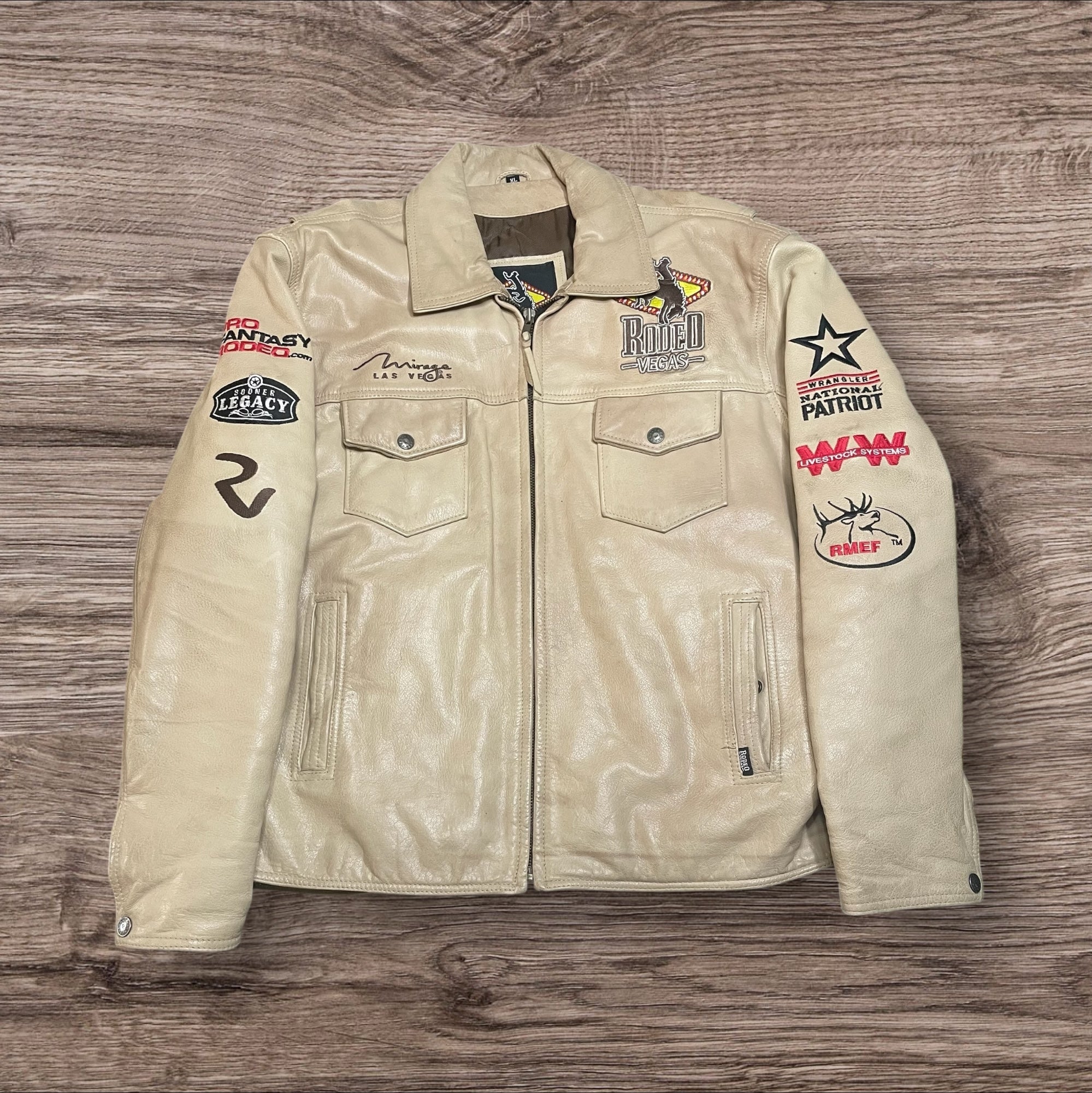 XLarge Limited Edition Rodeo Vegas Leather Jacket Light Sand