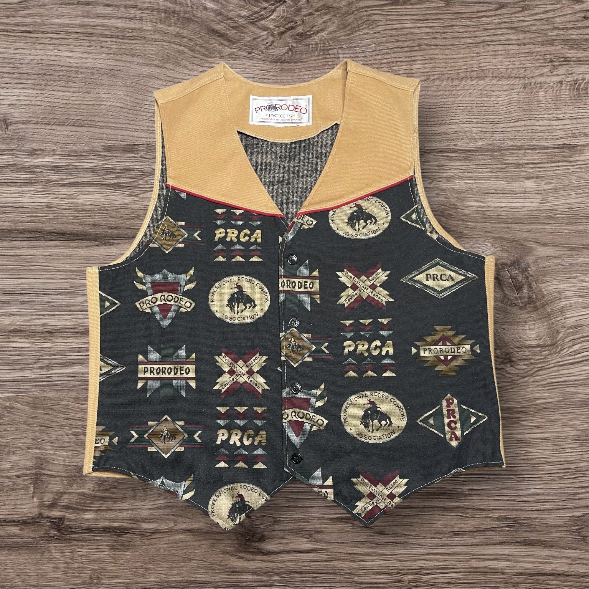 Large Vintage PRCA Tapestry Vest
