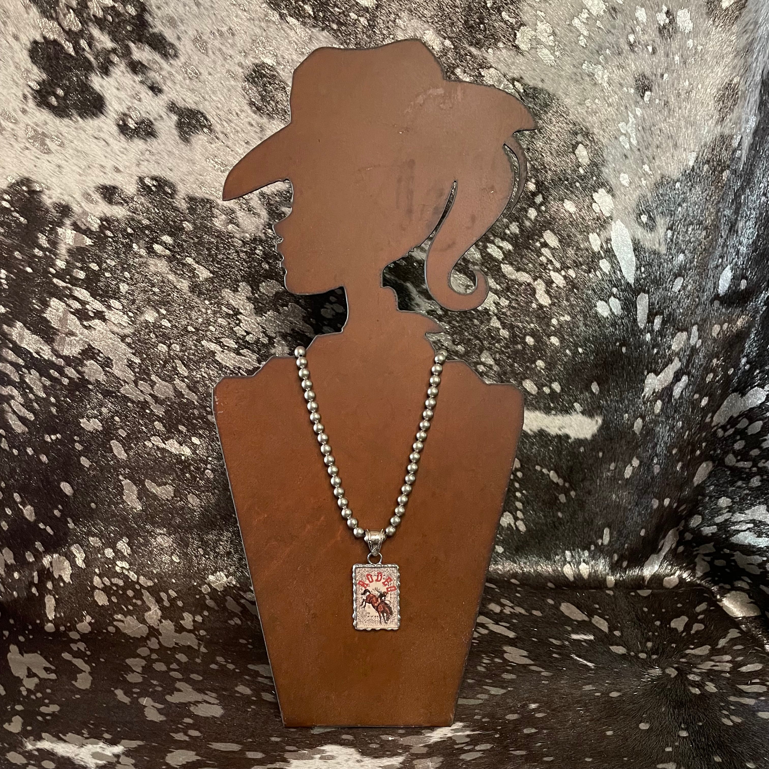 Vintage Style Rodeo Pendant Necklace