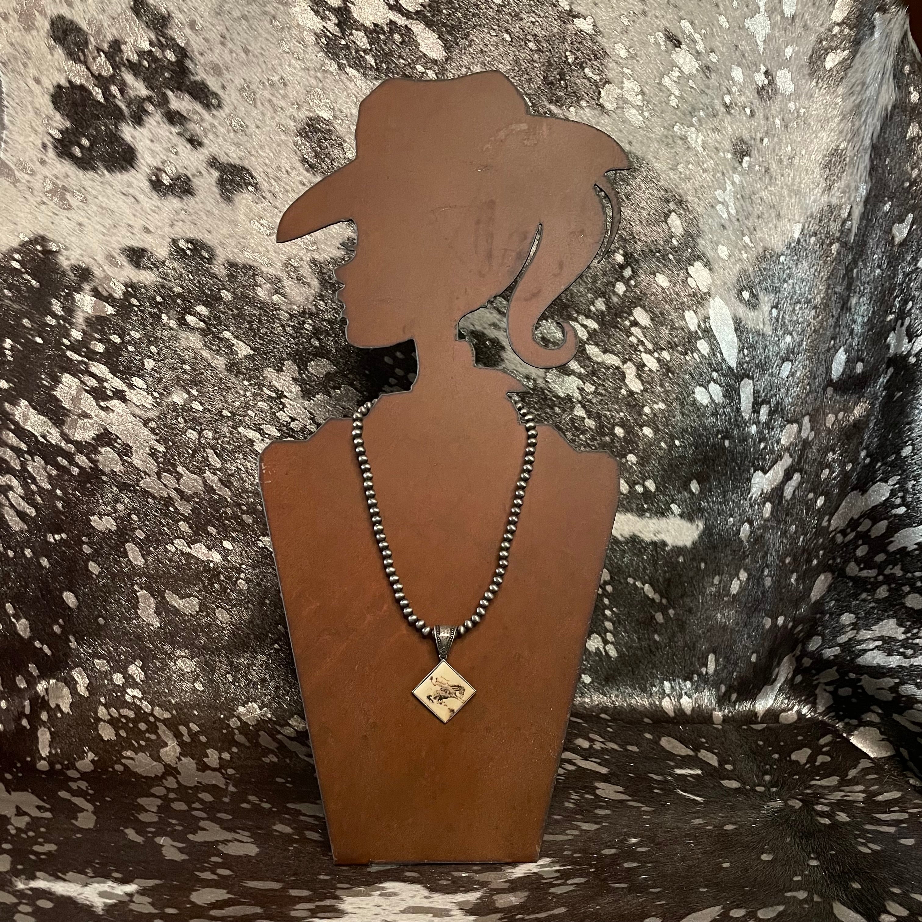 Vintage Style Diamond Cowboy Necklace