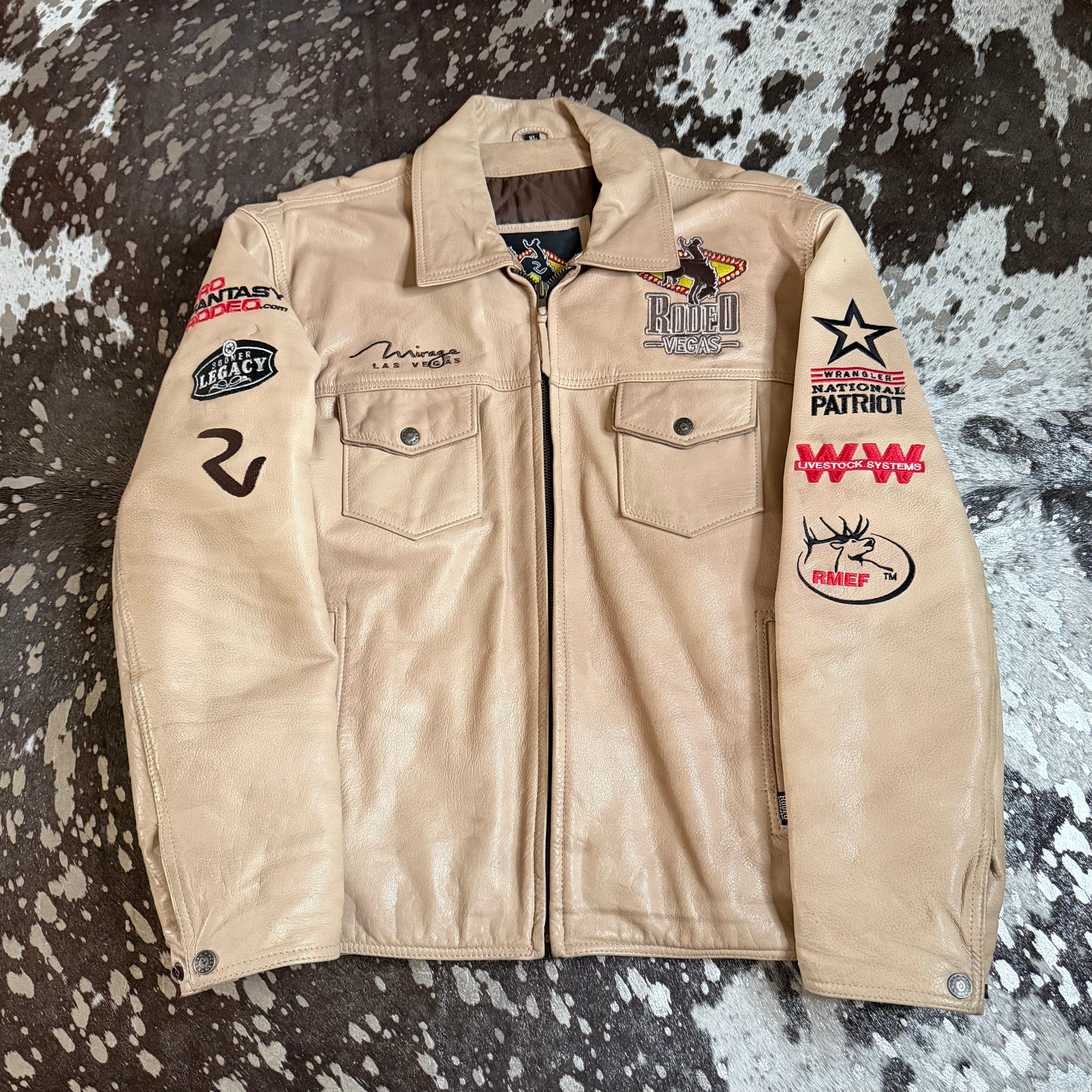 XLarge Limited Edition Rodeo Vegas Leather Jacket Light Sand