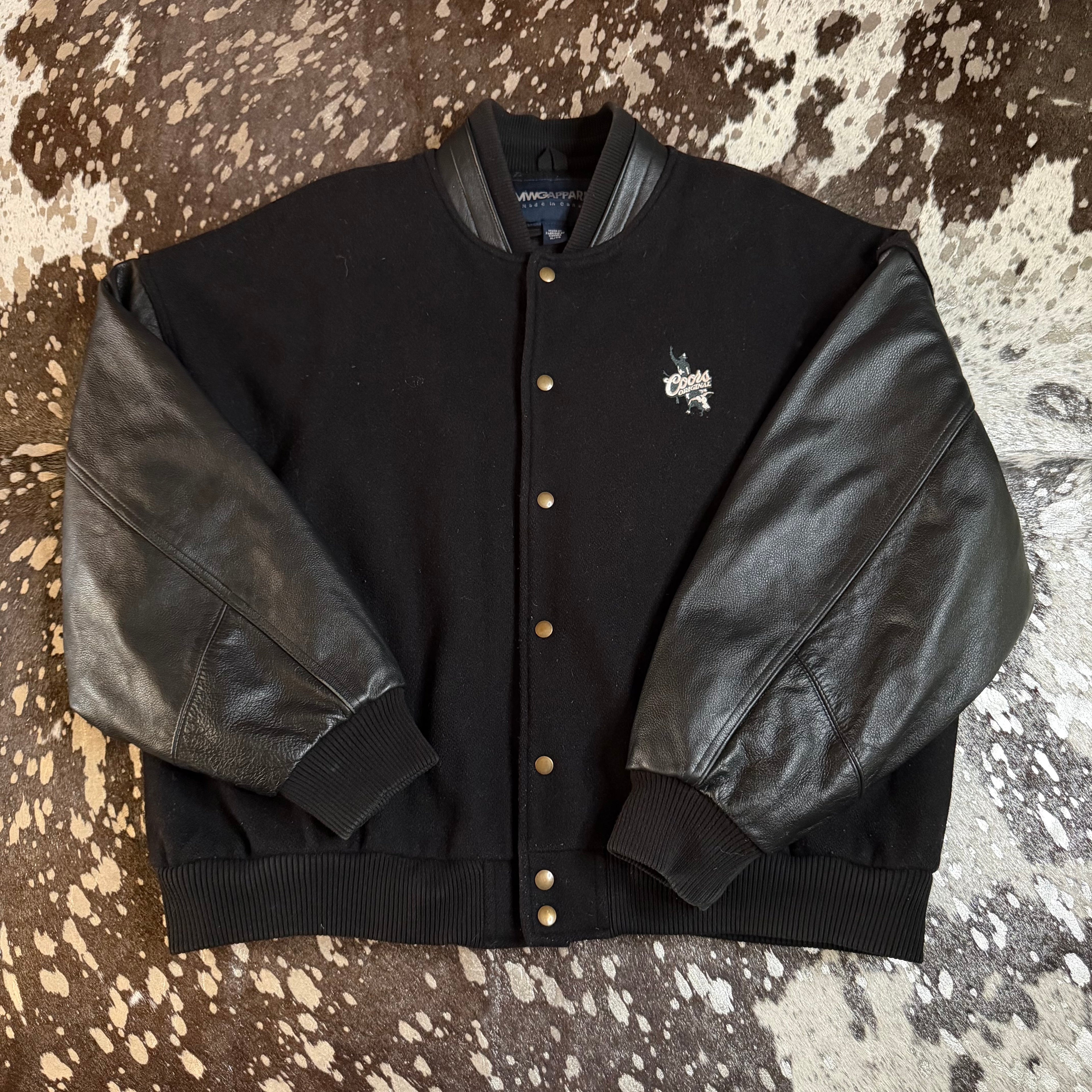 XLarge Vintage Coors Rodeo Wool & Leather Jacket