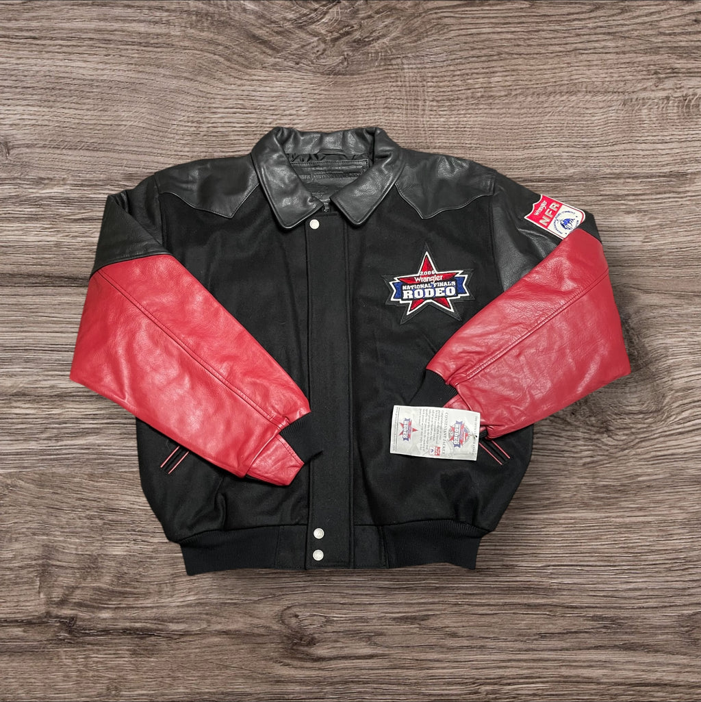Large NWT Vintage 2006 Wool & Leather NFR Official Contestant Jacket