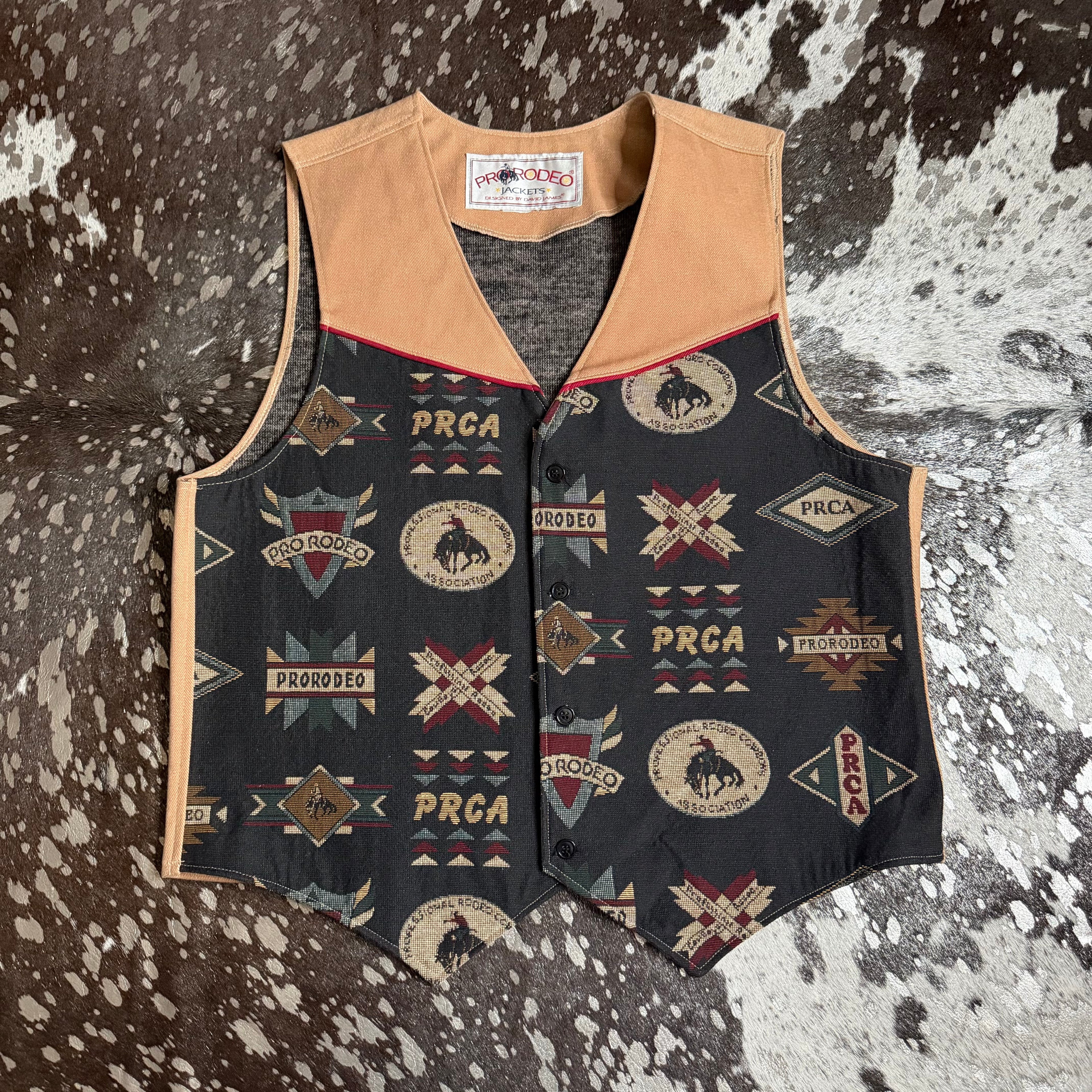 Large Vintage PRCA Tapestry Vest