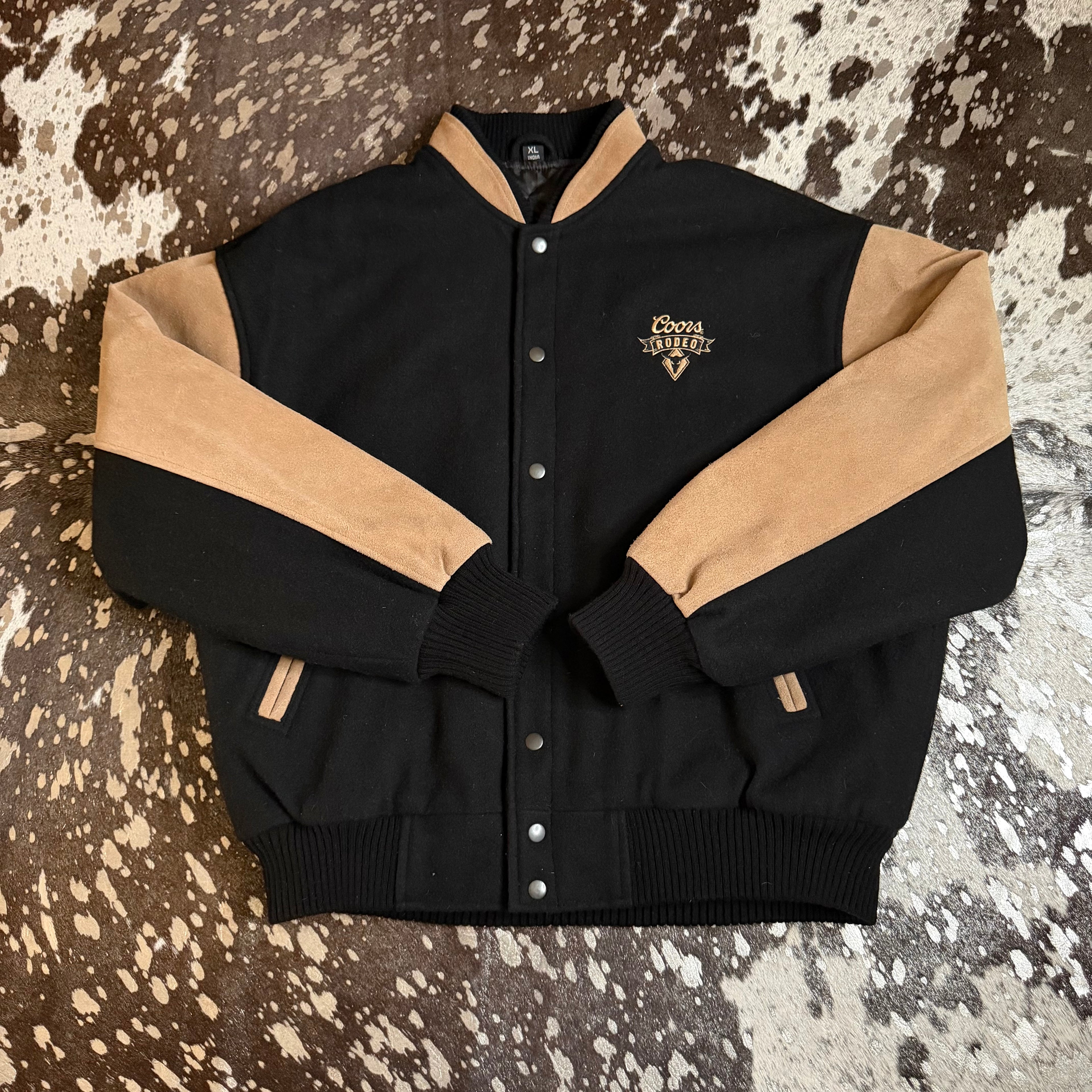 XLarge Vintage Coors Rodeo Wool & Leather Jacket