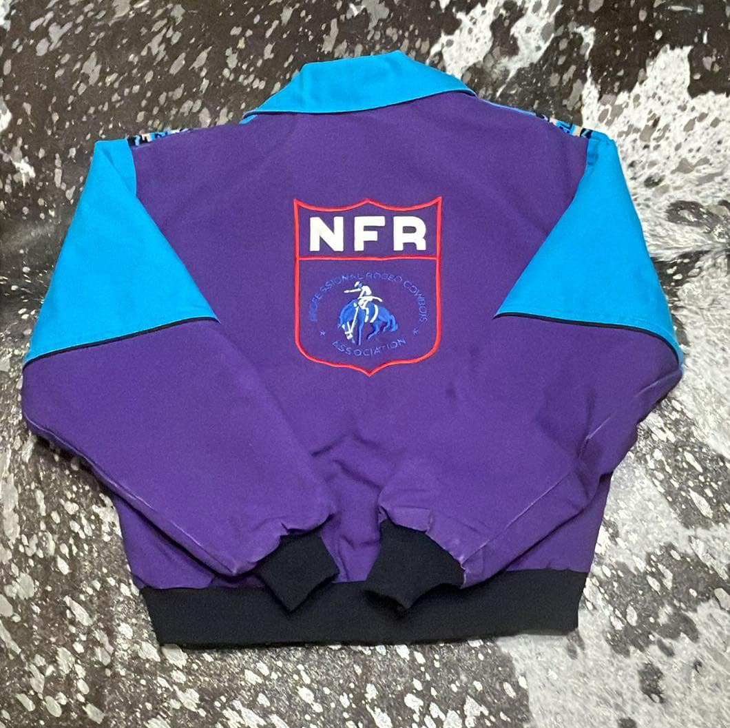 Large Vintage NFR Color-block Bomber w Aztec Trim