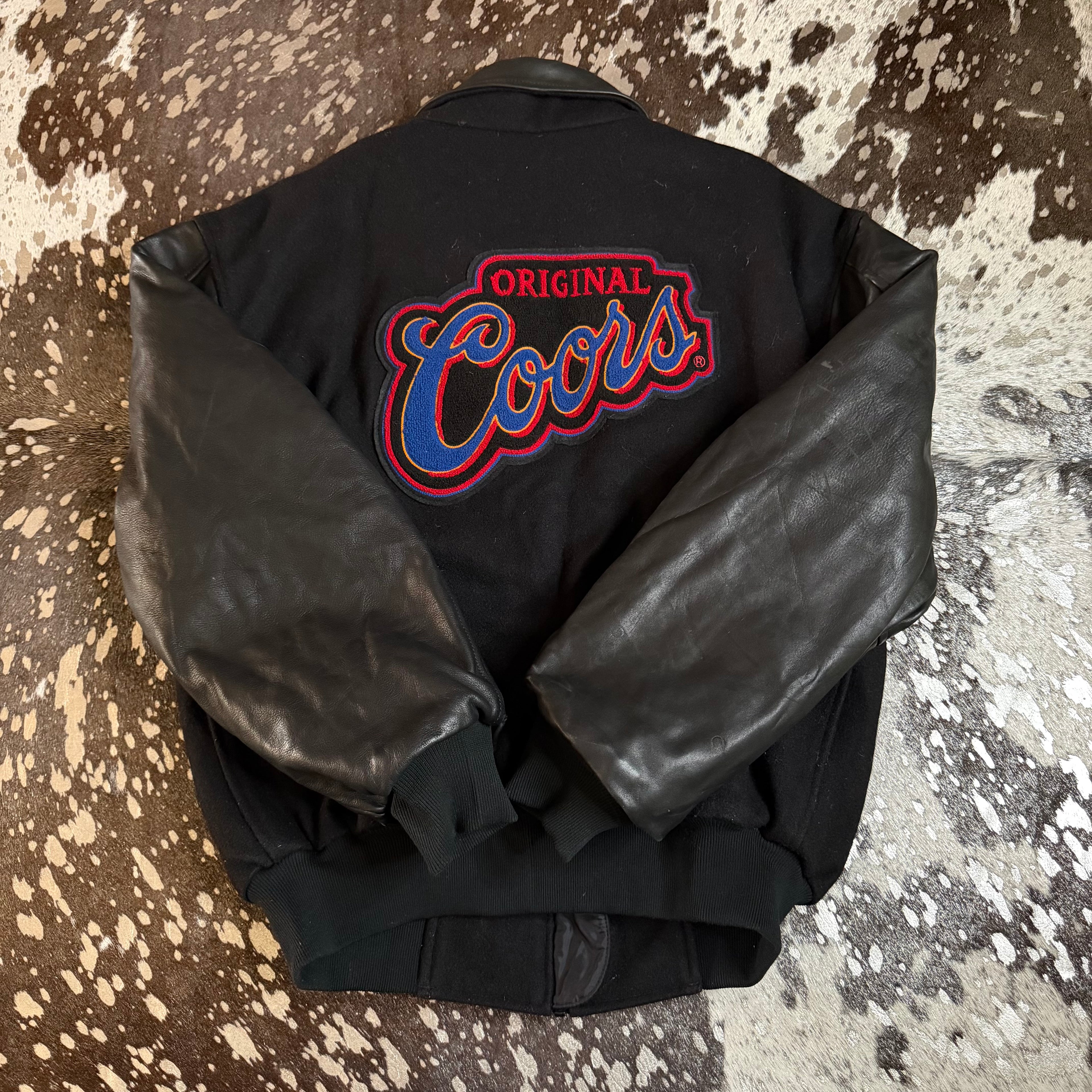 XLarge Vintage Original Coors Wool & Leather Jacket