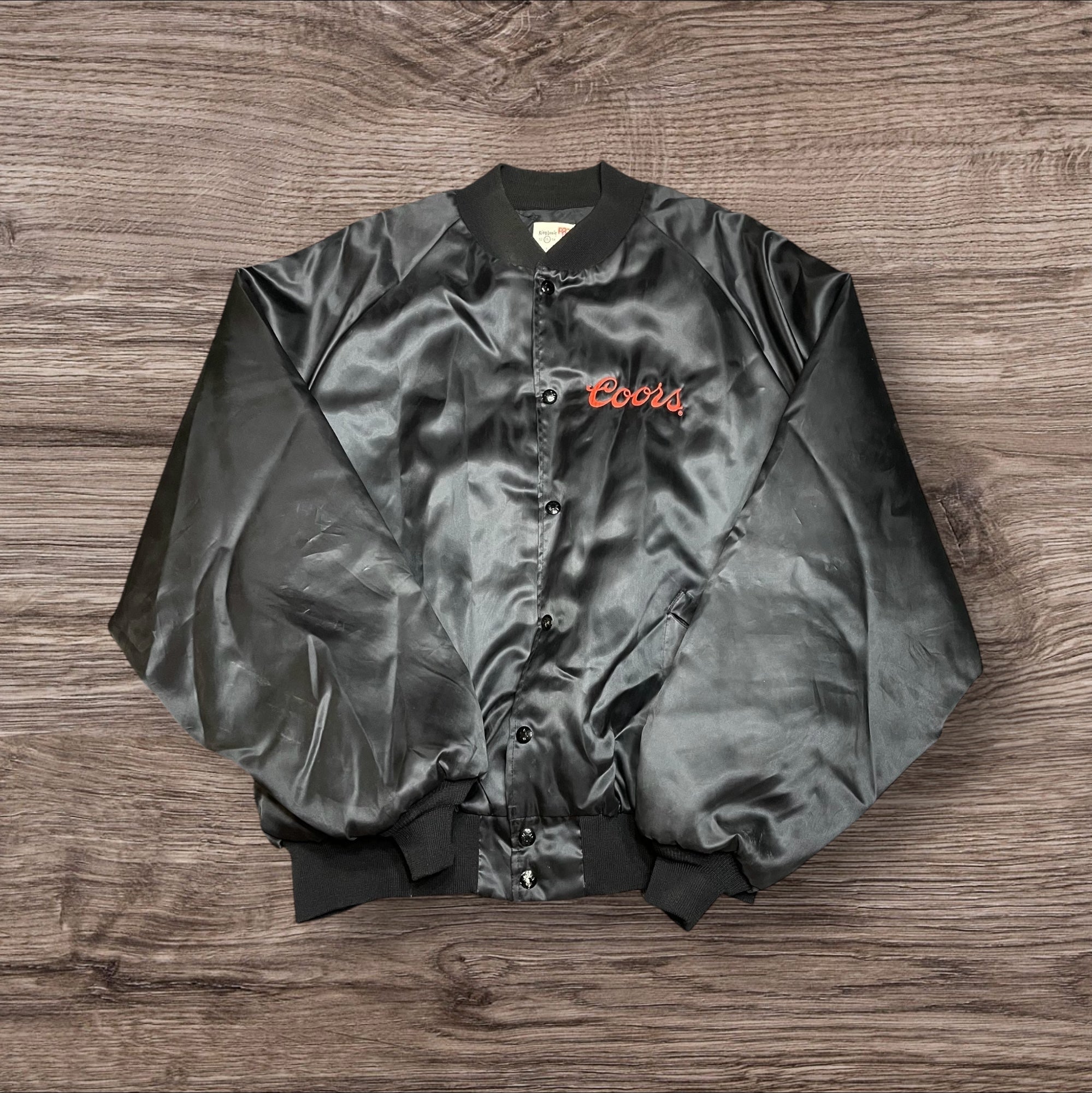 2XLarge Vintage Coors Chute Out Pro Rodeo Black Satin Bomber