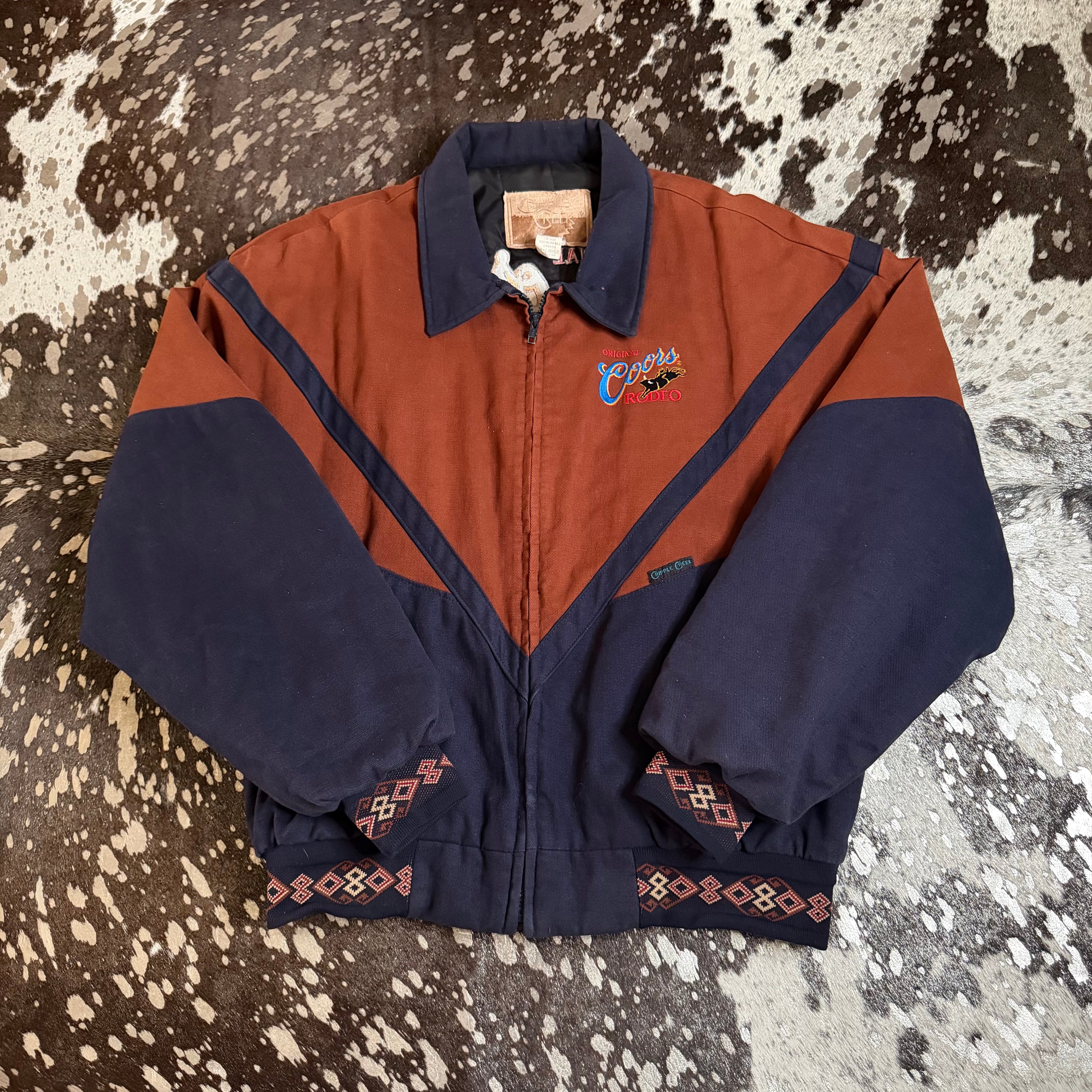 XLarge Vintage Coors Rodeo Aztec Jacket by Cripple Creek