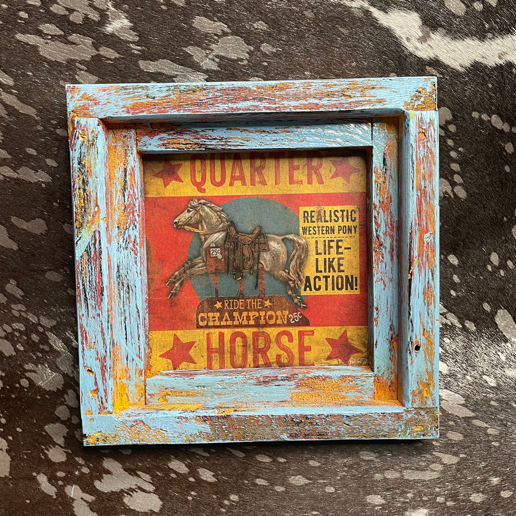 "Quarter Horse" Square Framed Canvas