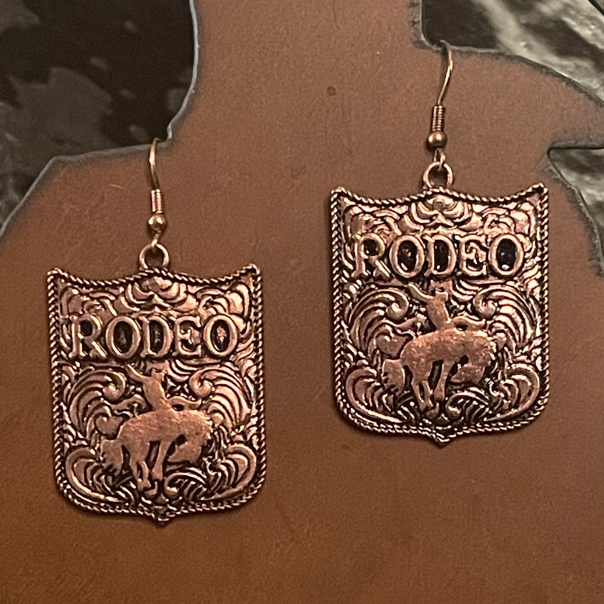 Copper-Tone Rodeo Dangle Earrings