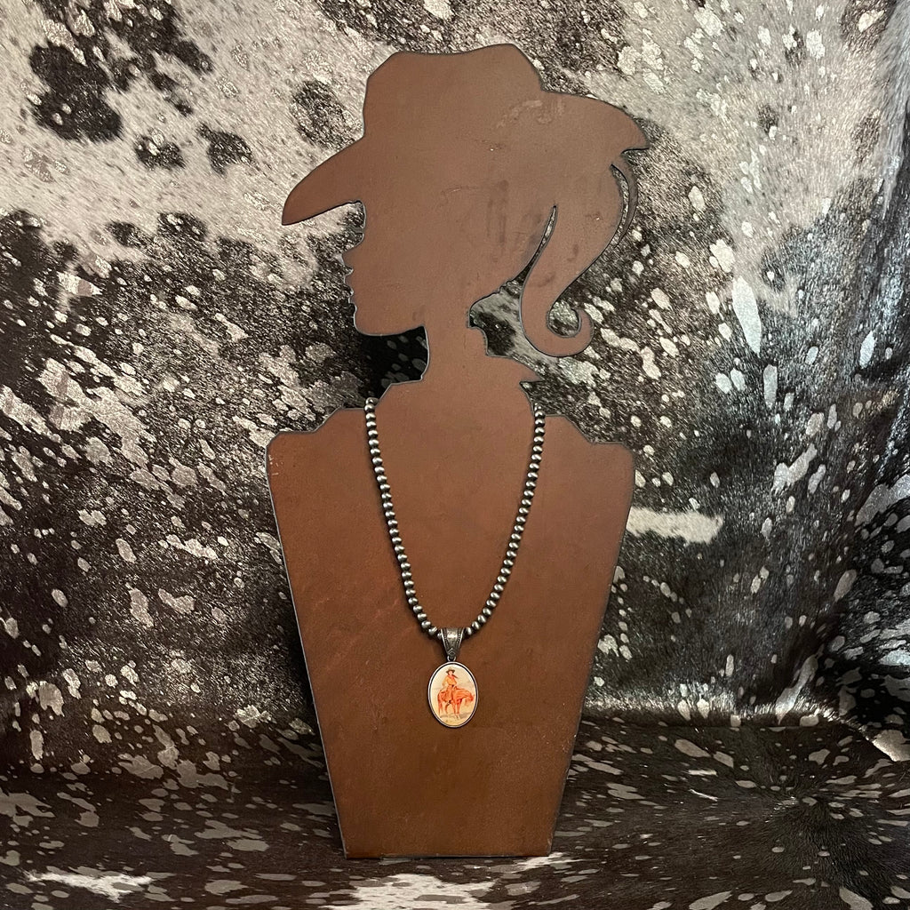 Vintage Style Oval Cowgirl Necklace