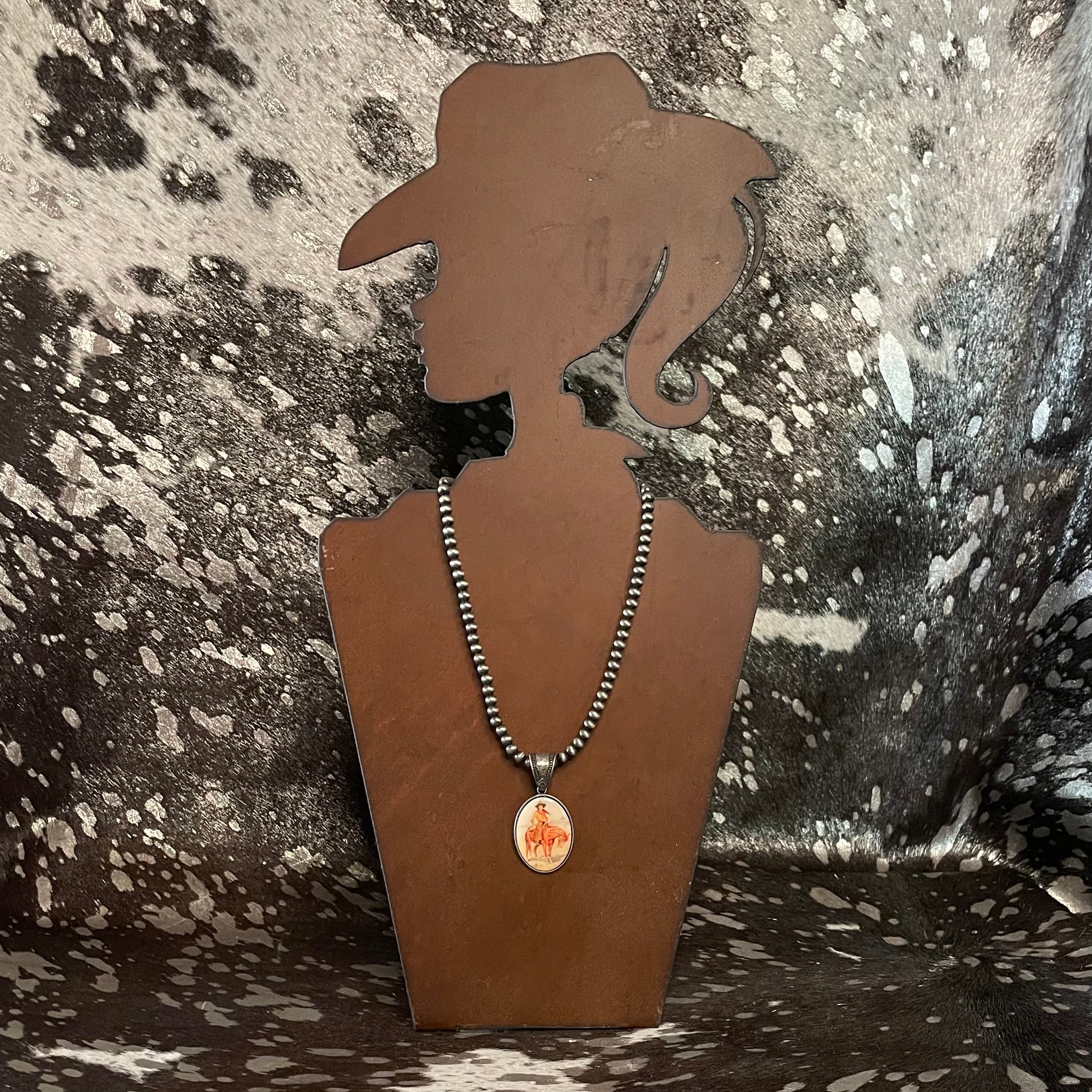 Vintage Style Oval Cowgirl Necklace