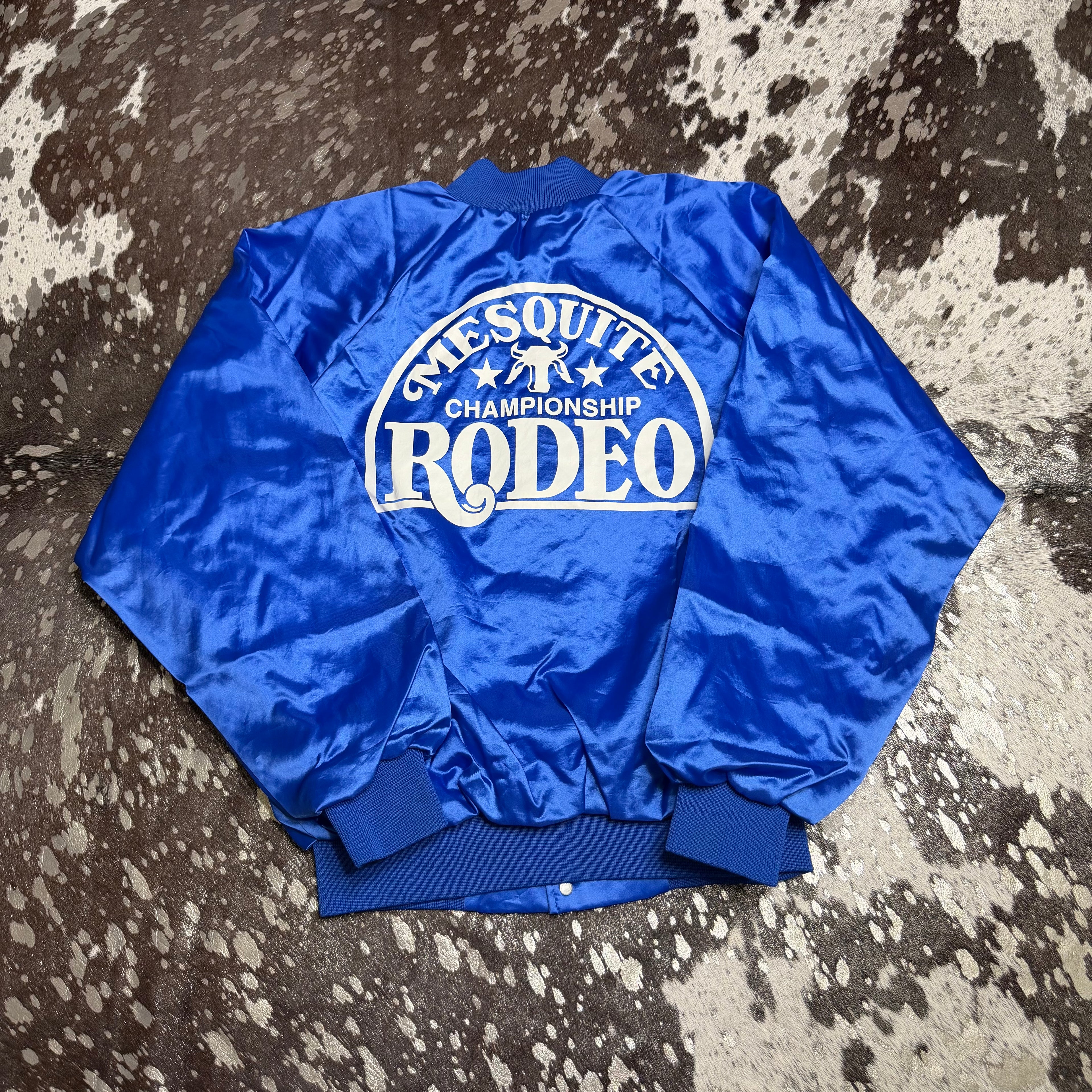 Large Vintage Mesquite Championship Rodeo Satin Jacket