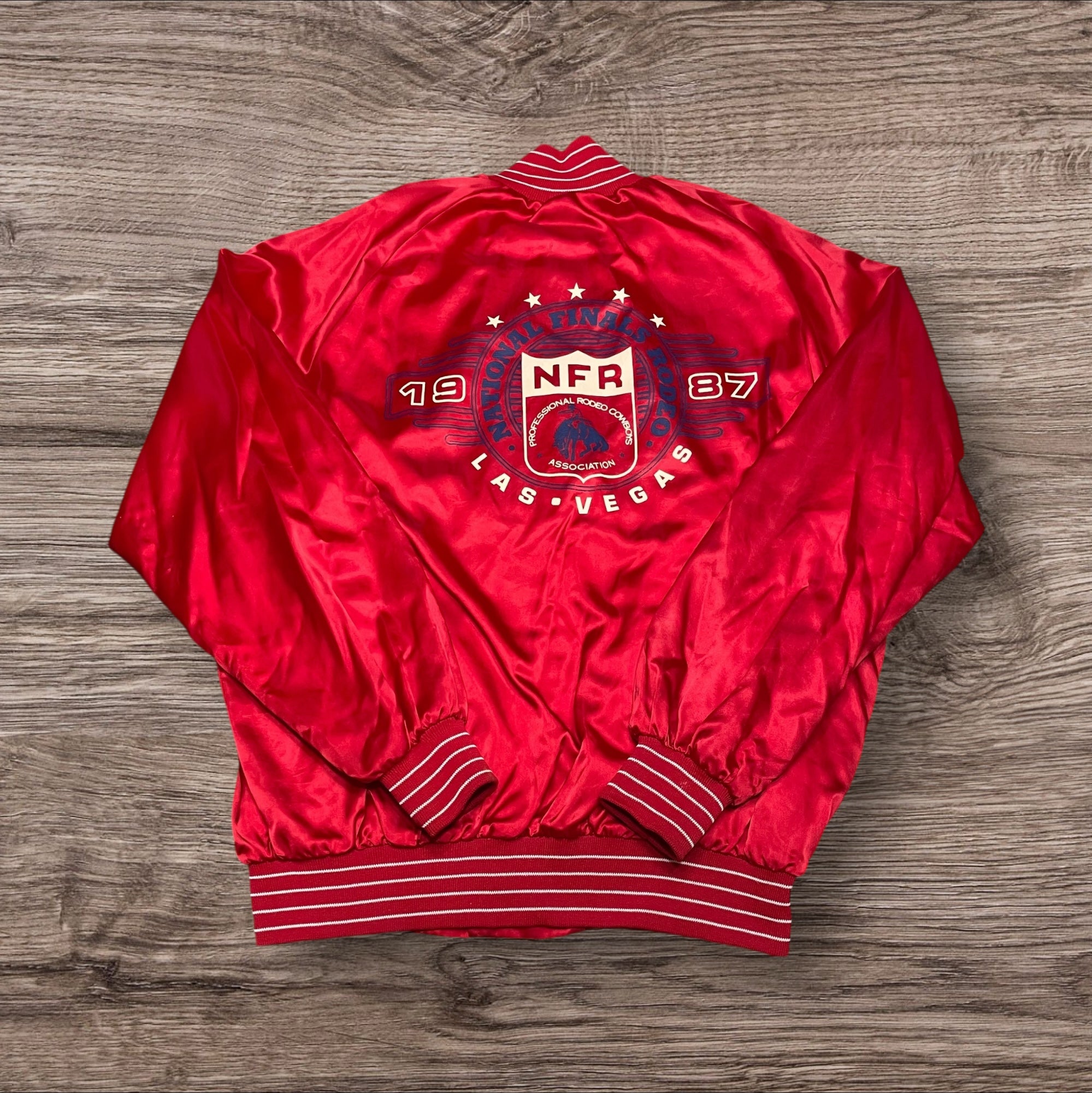 2XLarge Vintage 1987 NFR Red Satin Bomber (Lane Frost)