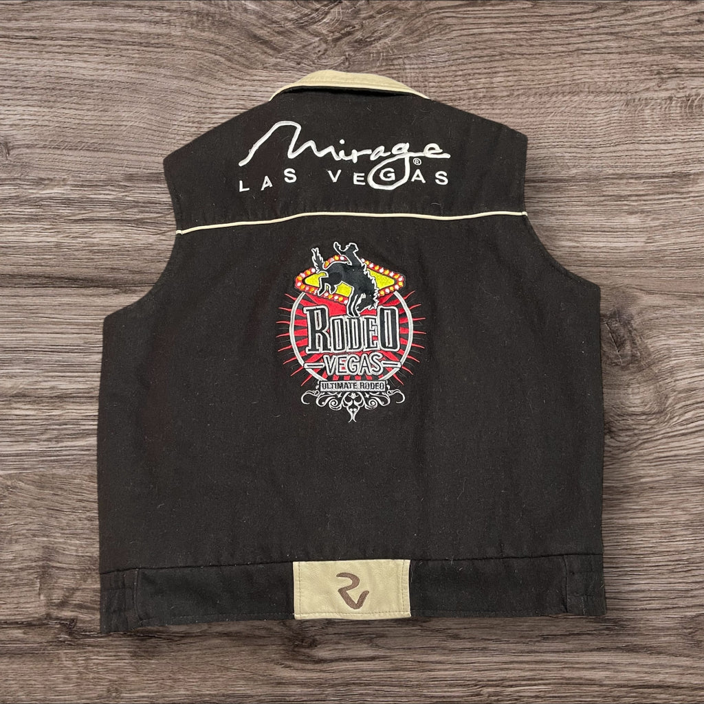 Large Rodeo Vegas Wool & Leather Vest
