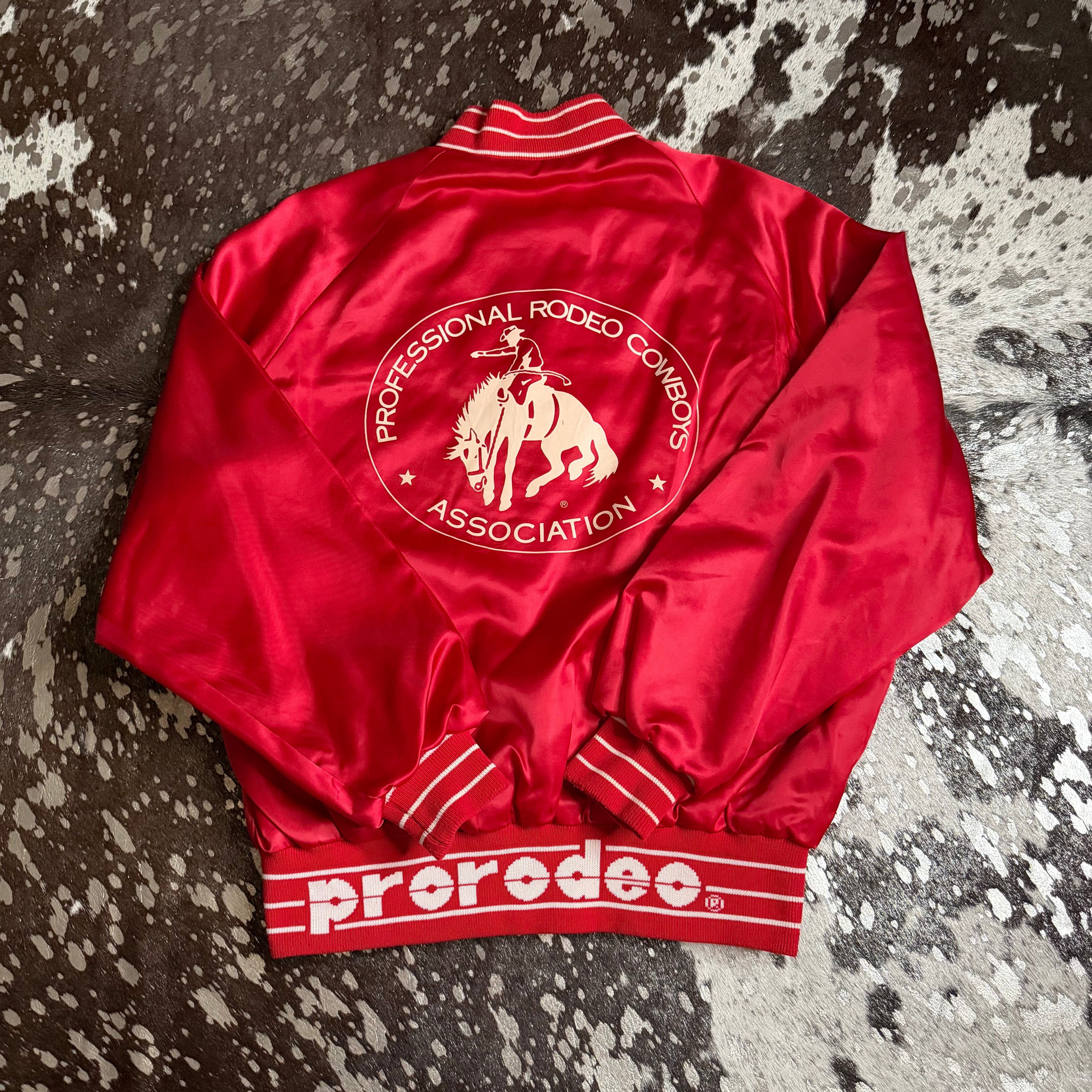 Large Vintage PRCA Red Nylon Jacket