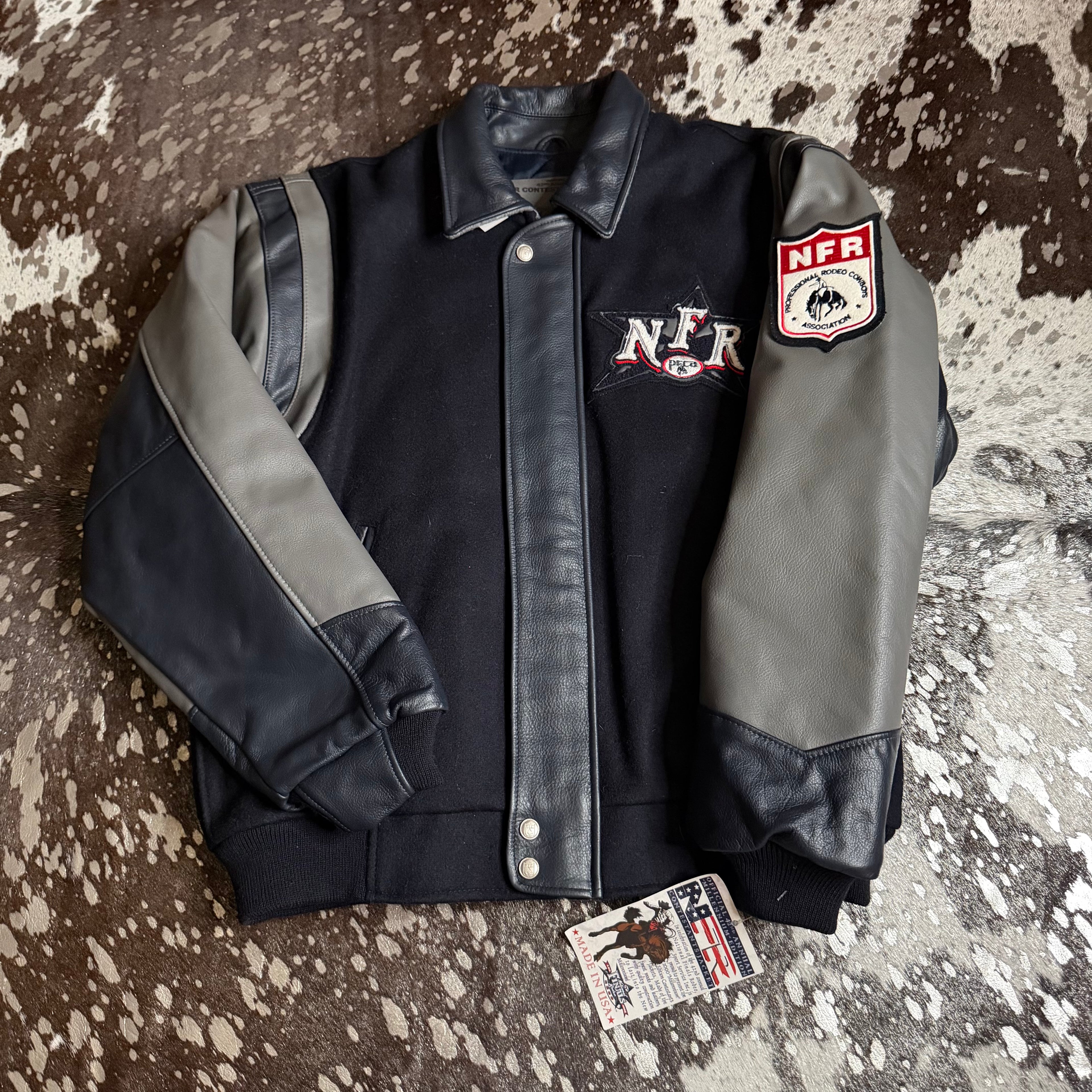 Large NWT Vintage 2000 Wool & Leather NFR Official Contestant Jacket