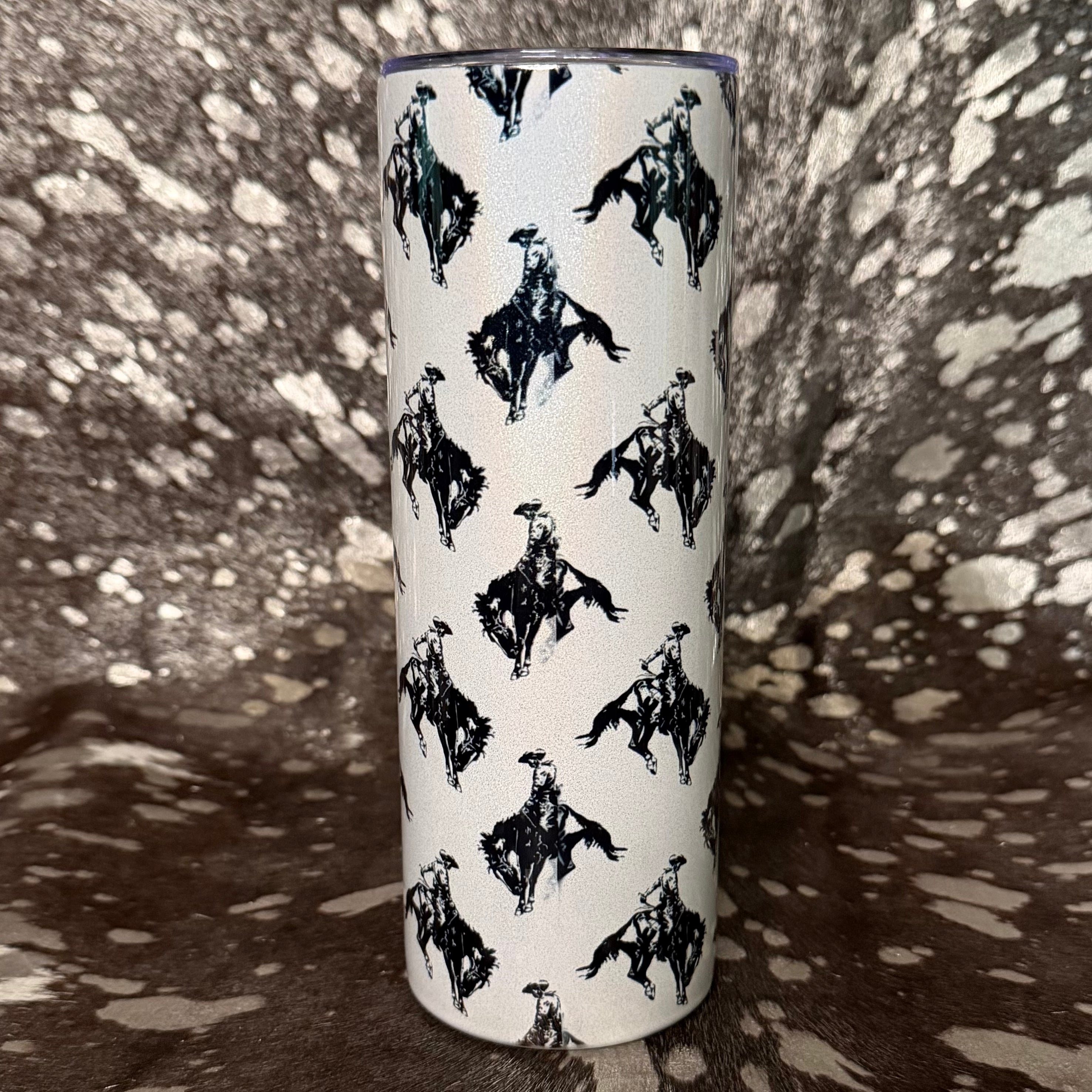 "Bucking Horse" 20 oz Skinny Shimmer Western Tumbler