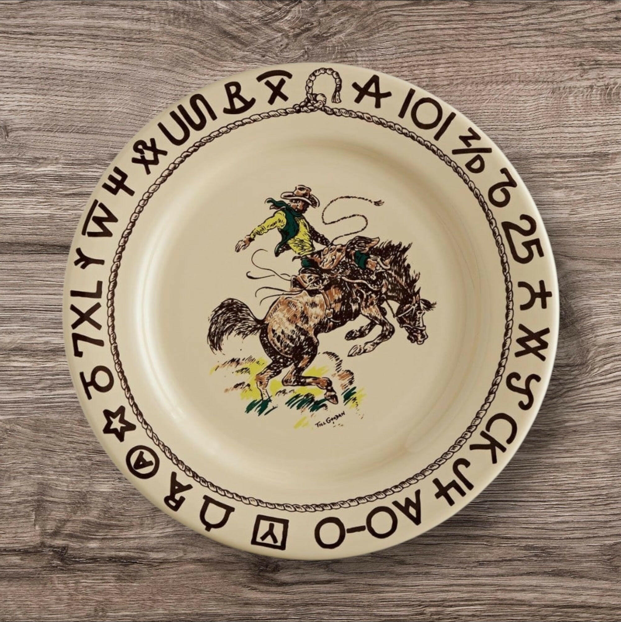 True West Rodeo Pattern 11" Dinner Plate