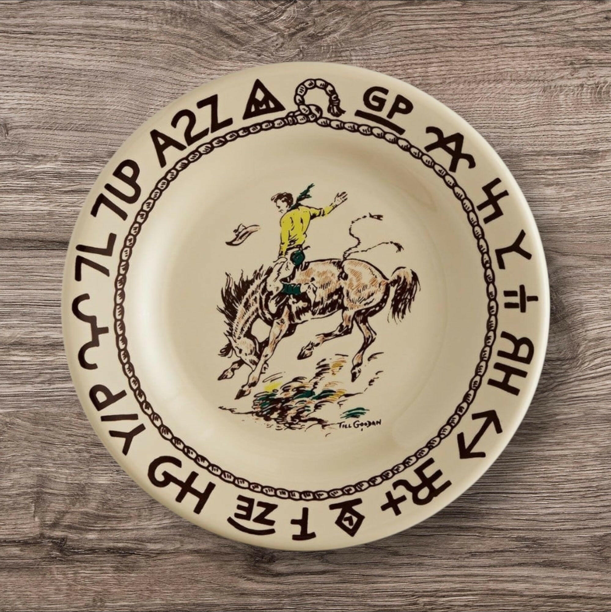 True West Rodeo Pattern 7.5" Dessert Plate