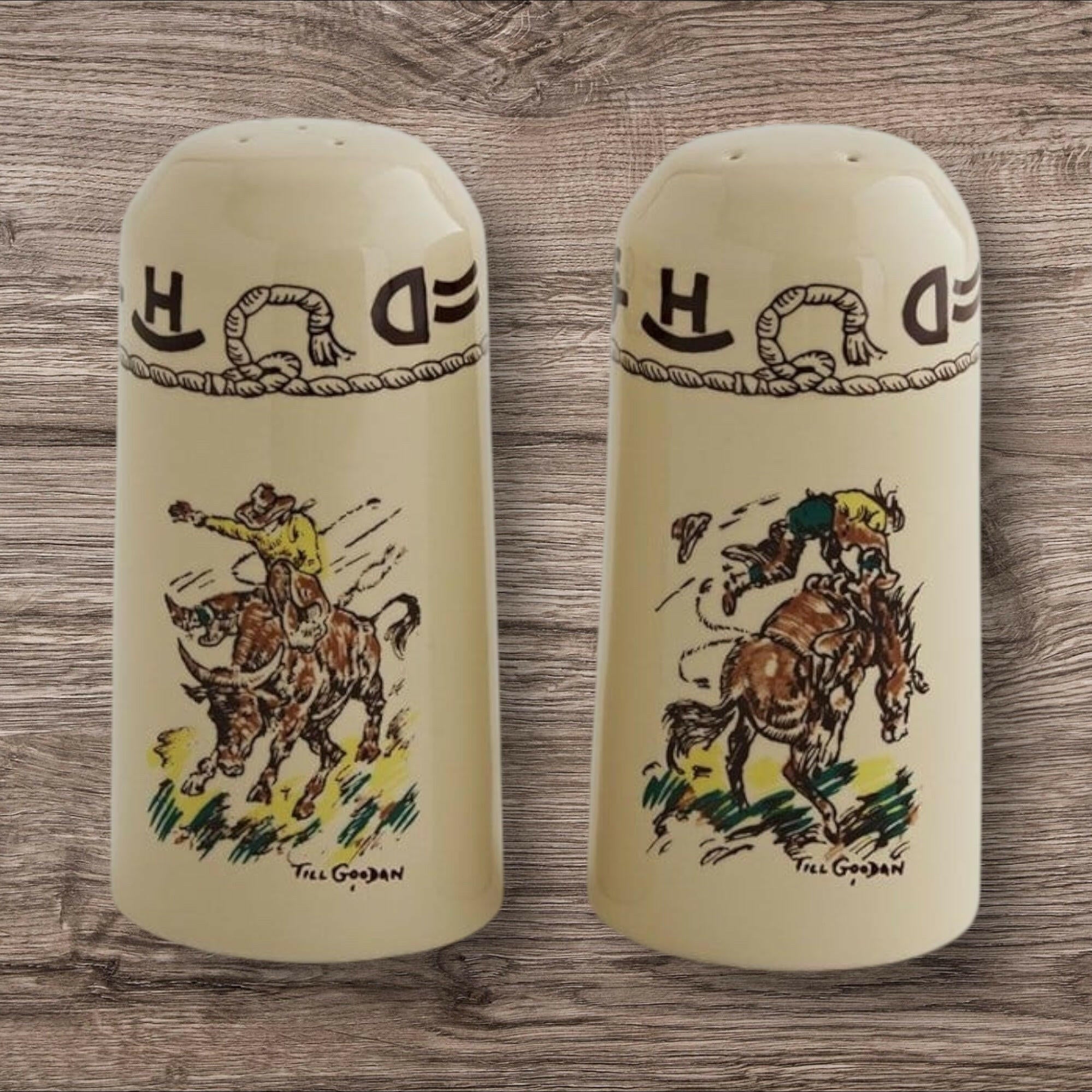 True West Rodeo Pattern Salt and Pepper Set