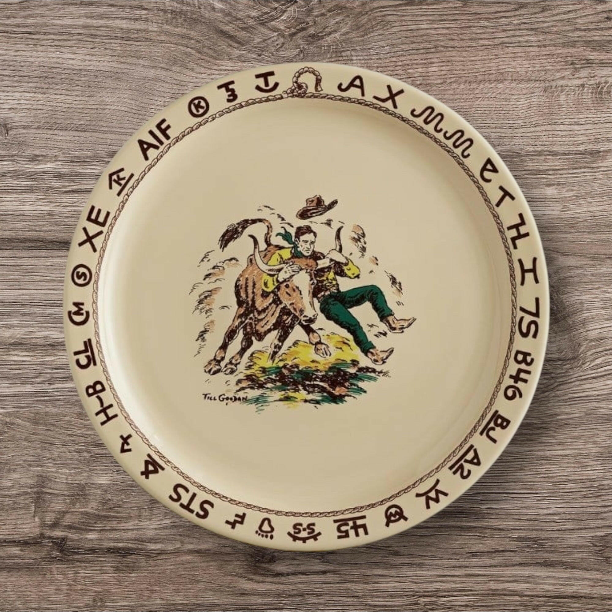 True West Rodeo Pattern 14" Round Platter